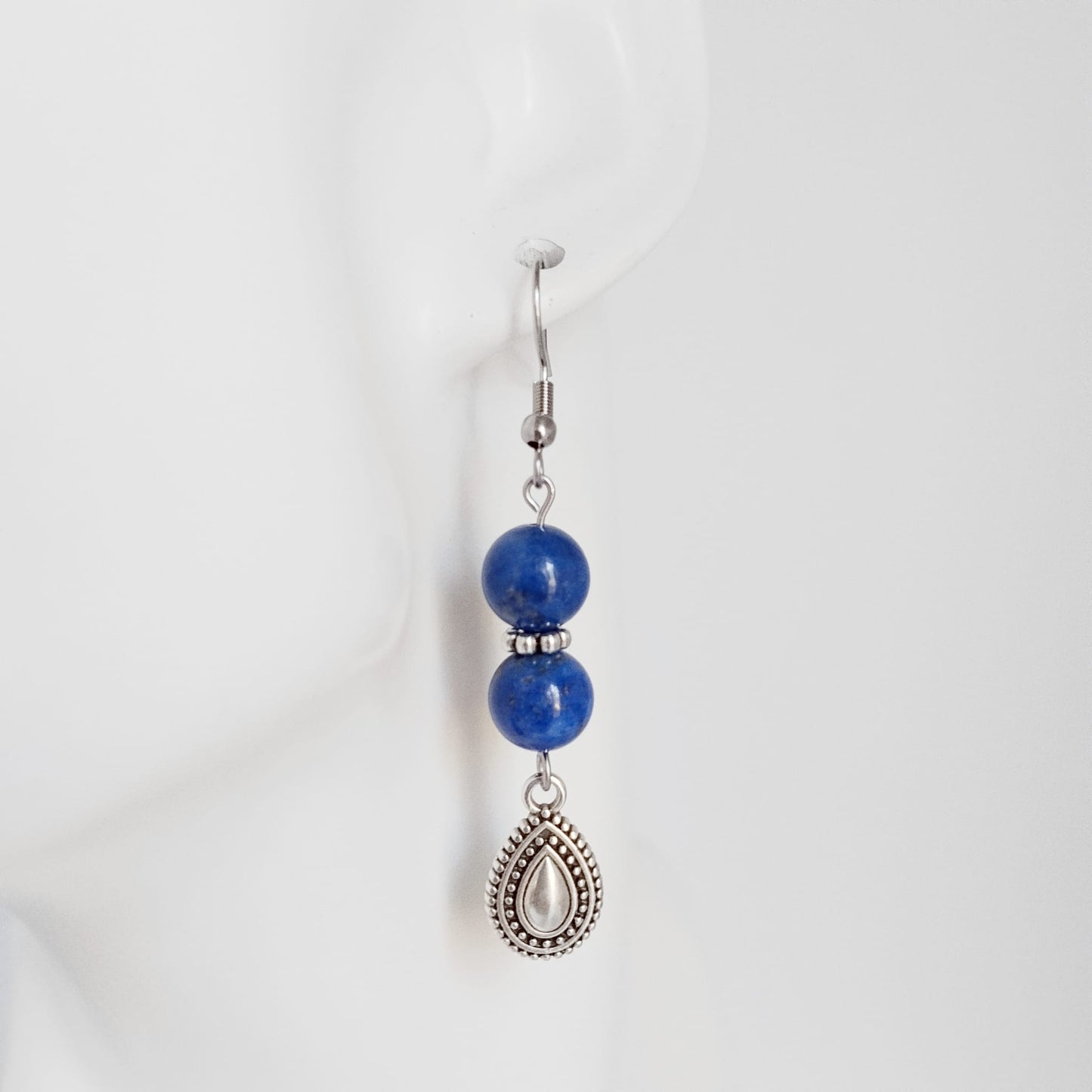 Boucles d'oreilles en pierres naturelles - Lapis Lazuli - Goutte