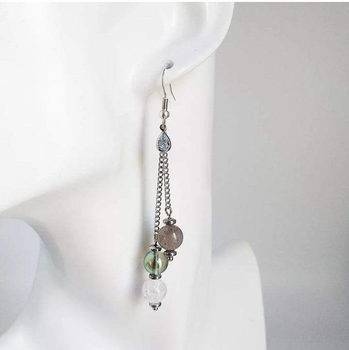 Boucles d'Oreilles en pierres naturelles - Protection -Sérénité - Énergie.