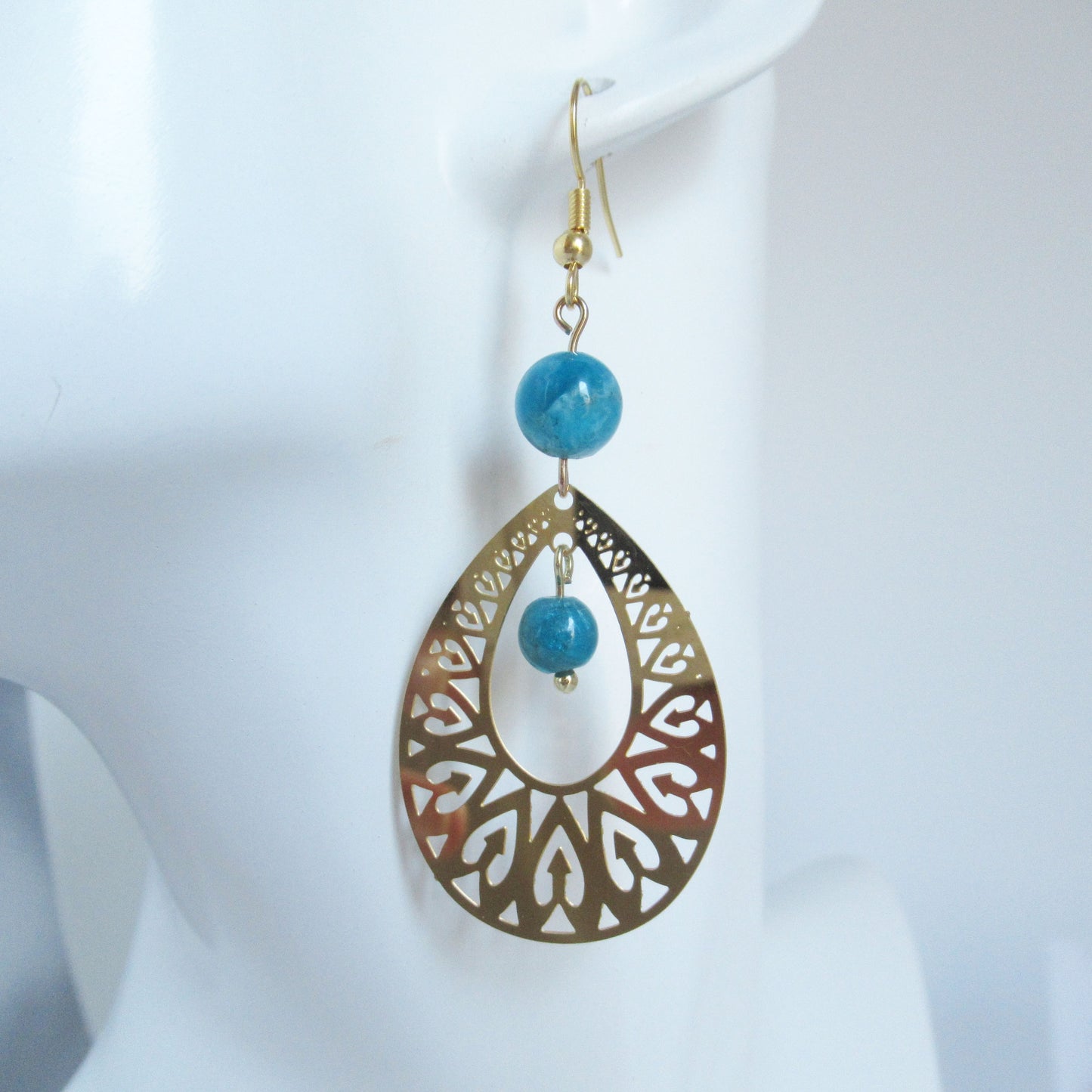 Boucles d'oreilles en pierres naturelles - Apatite AAA