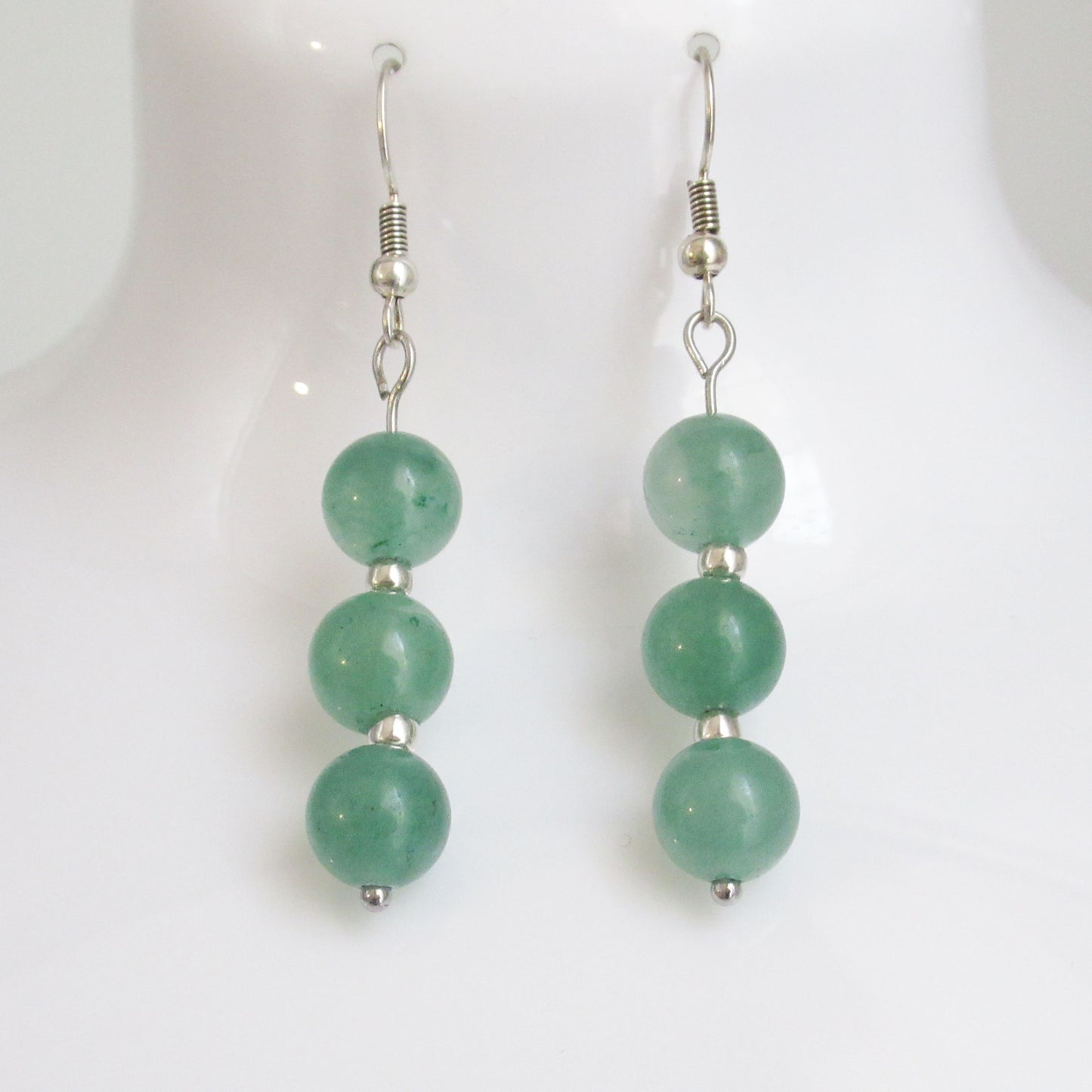 Boucles d'oreilles - Triple perles - en pierres naturelles