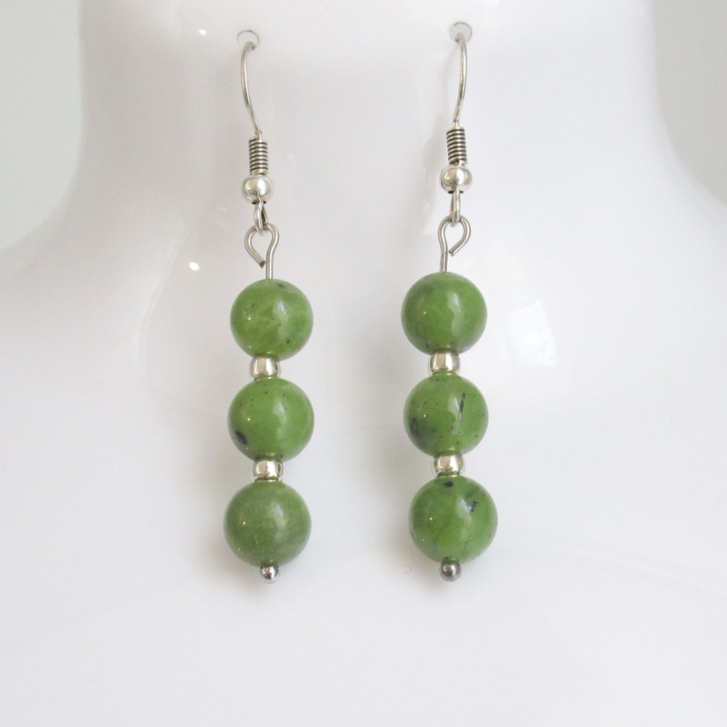 Boucles d'oreilles - Triple perles - en pierres naturelles
