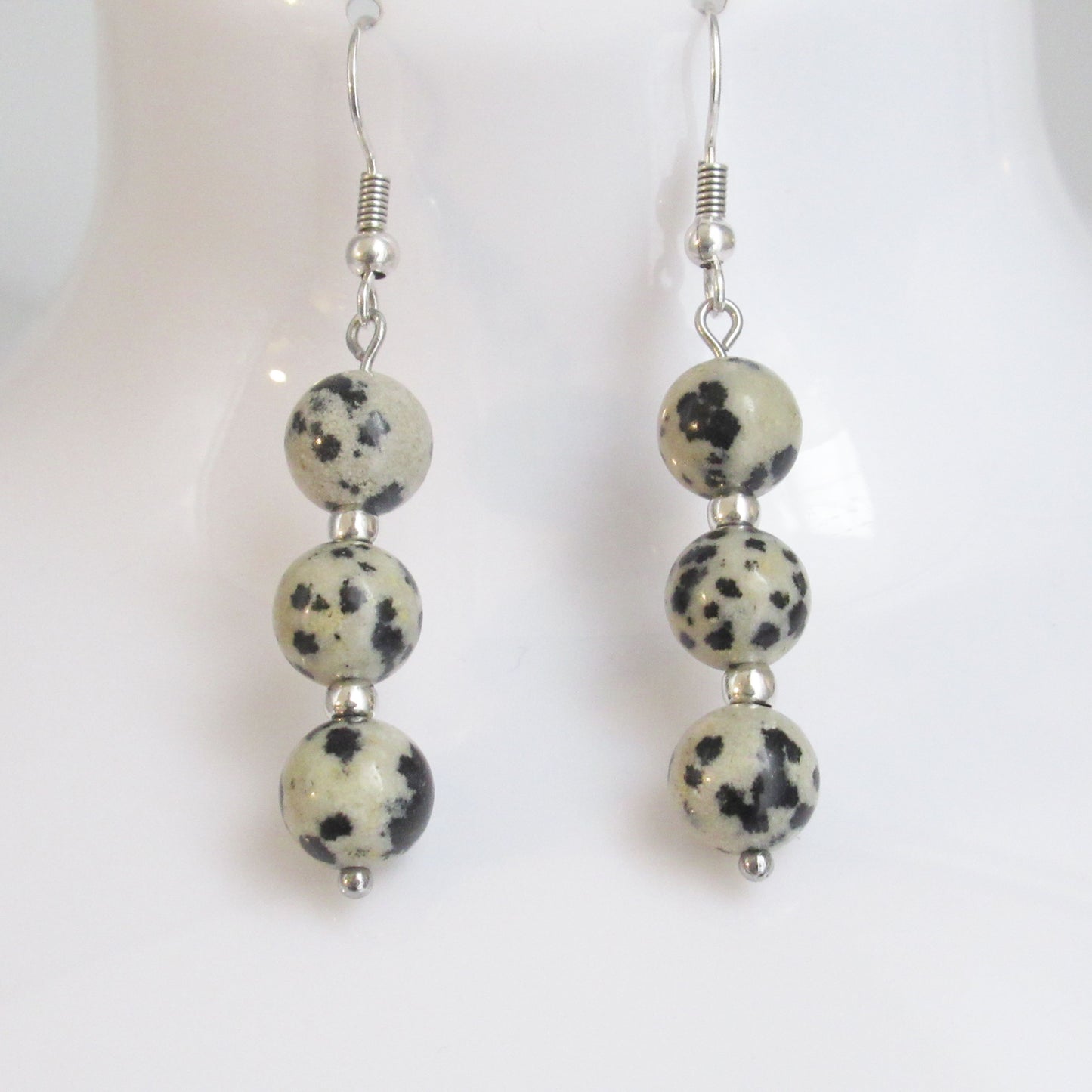 Boucles d'oreilles - Triple perles - en pierres naturelles