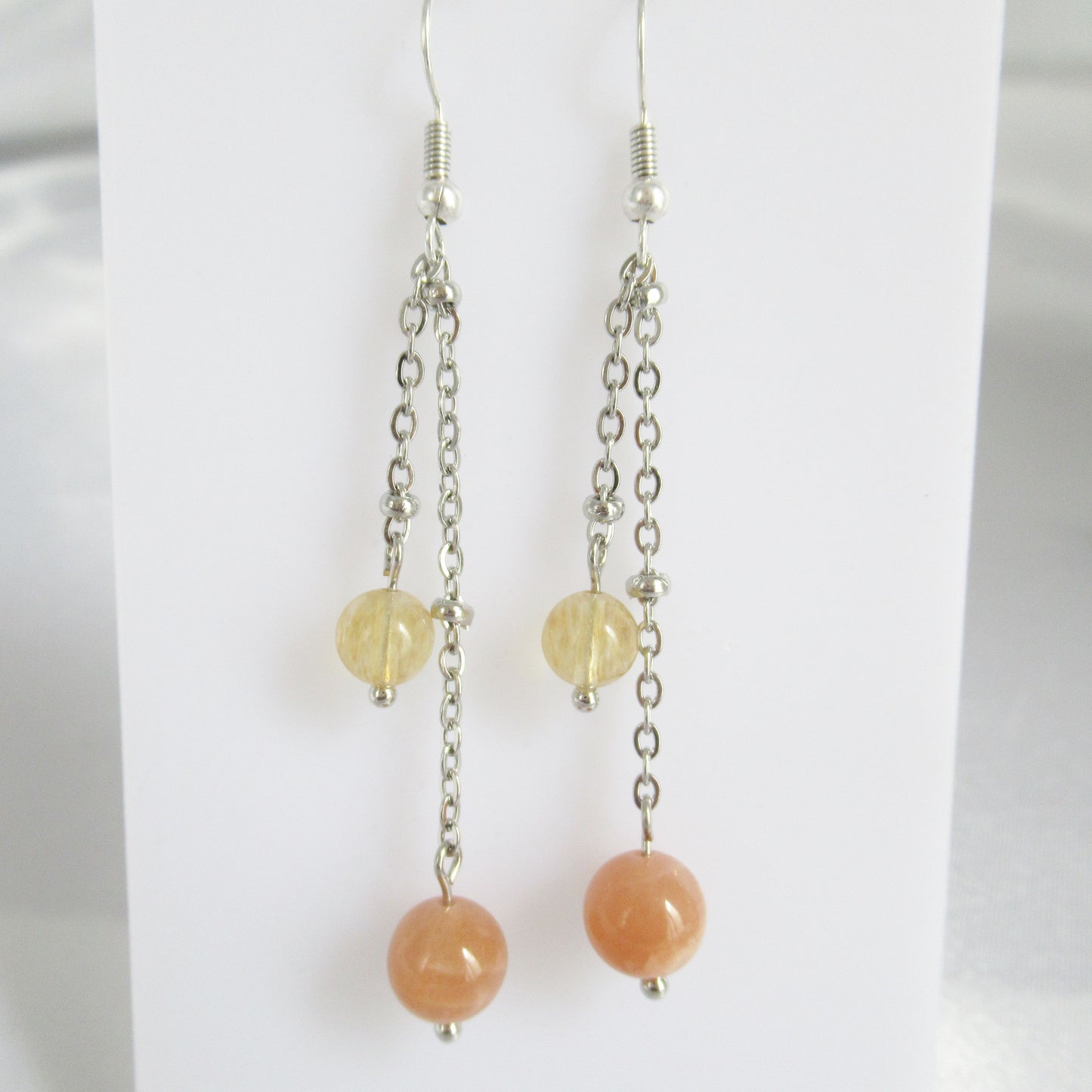 Boucles d'oreilles - Pierre de soleil - Citrine
