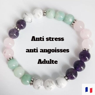 Bracelet pierre anti stress contre l'angoisse et l'anxiété Femme/Homme/Enfant en pierres naturelles