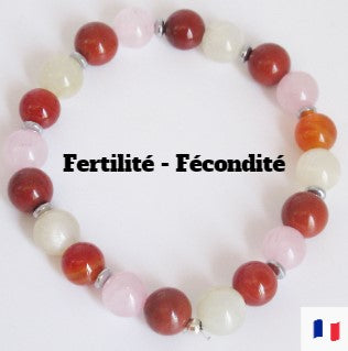 Bracelet lithothérapie fertilité Femme/Homme en pierres naturelles