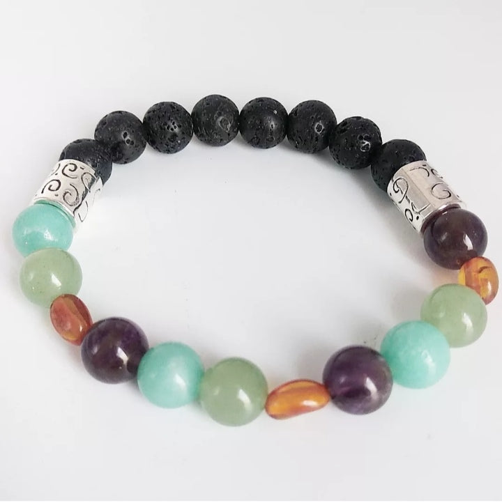 Bracelet anti eczéma et psoriasis Femme/Homme/Enfant en pierres naturelles