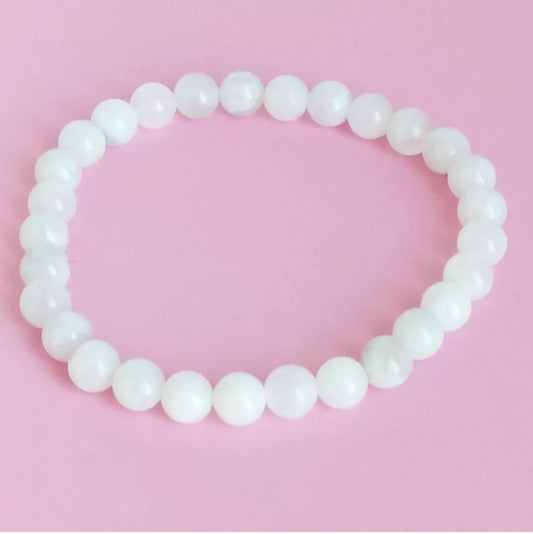 Bracelet Pierre de Lune Blanche Femme/Homme en pierres naturelles 6 mm