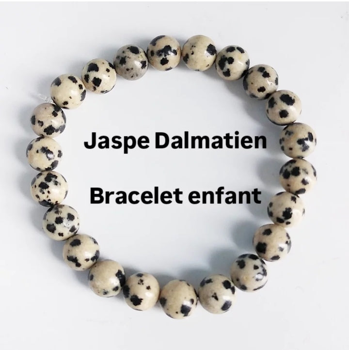 Bracelet Jaspe Dalmatien Femme/Homme/Enfant en pierres naturelles