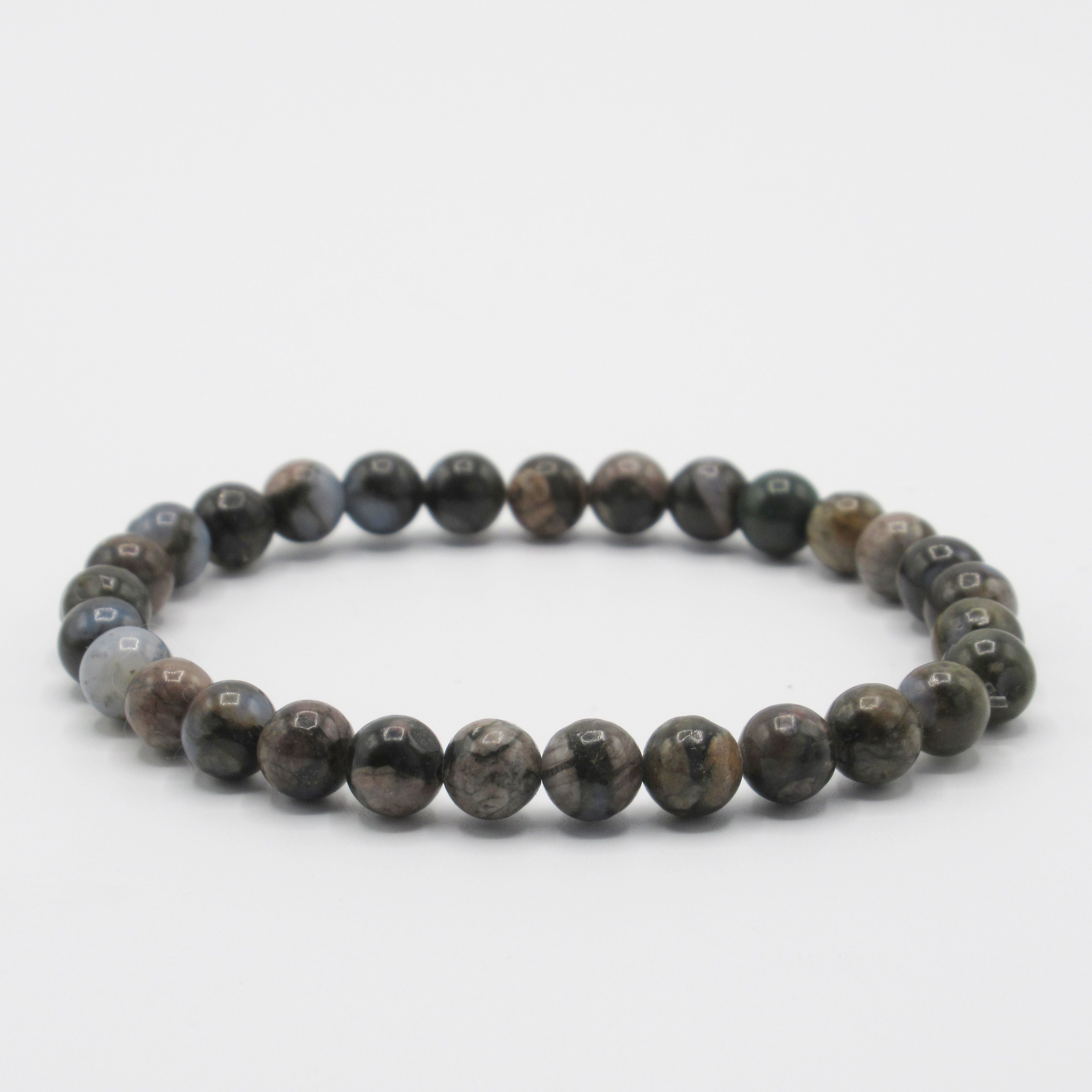 Bracelet de perles d'agates en pierre naturelle pour hommes et femmes 6 Bracelet de perles d'agates en pierre naturelle pour hommes et femmes 6
