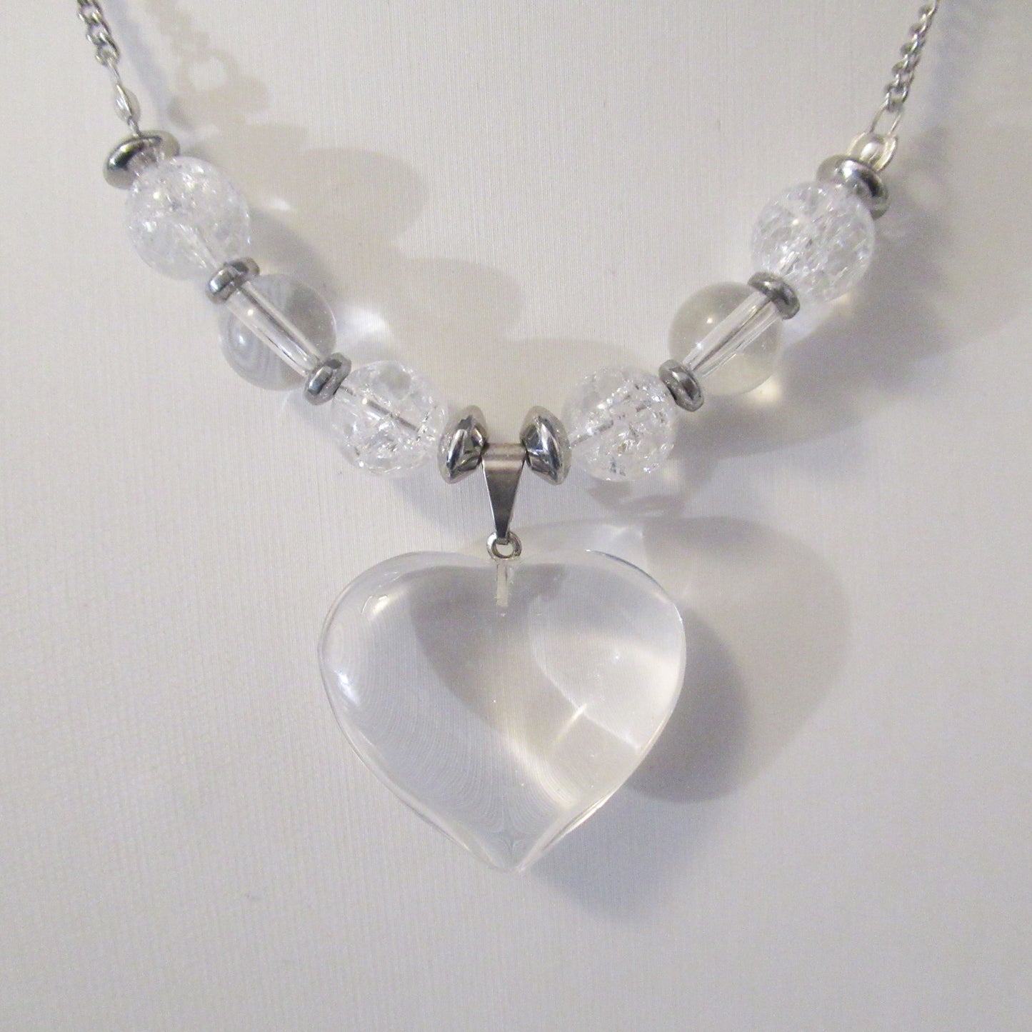 Collier en pierre naturelle - Cristal de Roche - Coeur