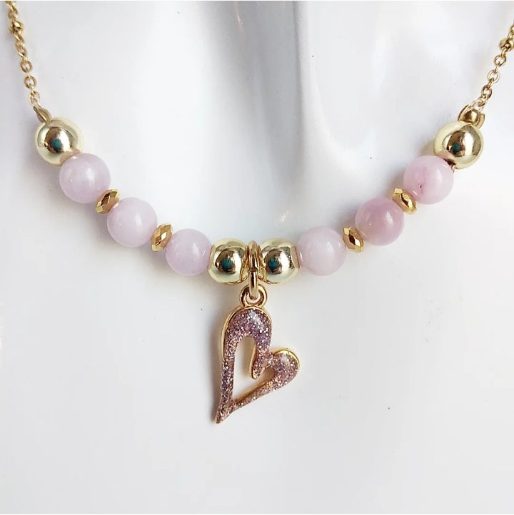 Collier en pierre naturelle - Kunzite AA
