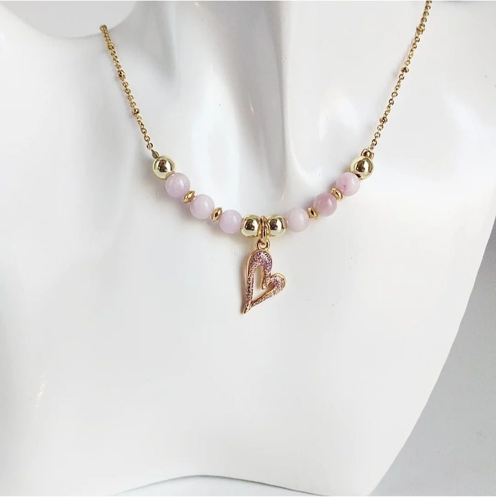 Collier en pierre naturelle - Kunzite AA