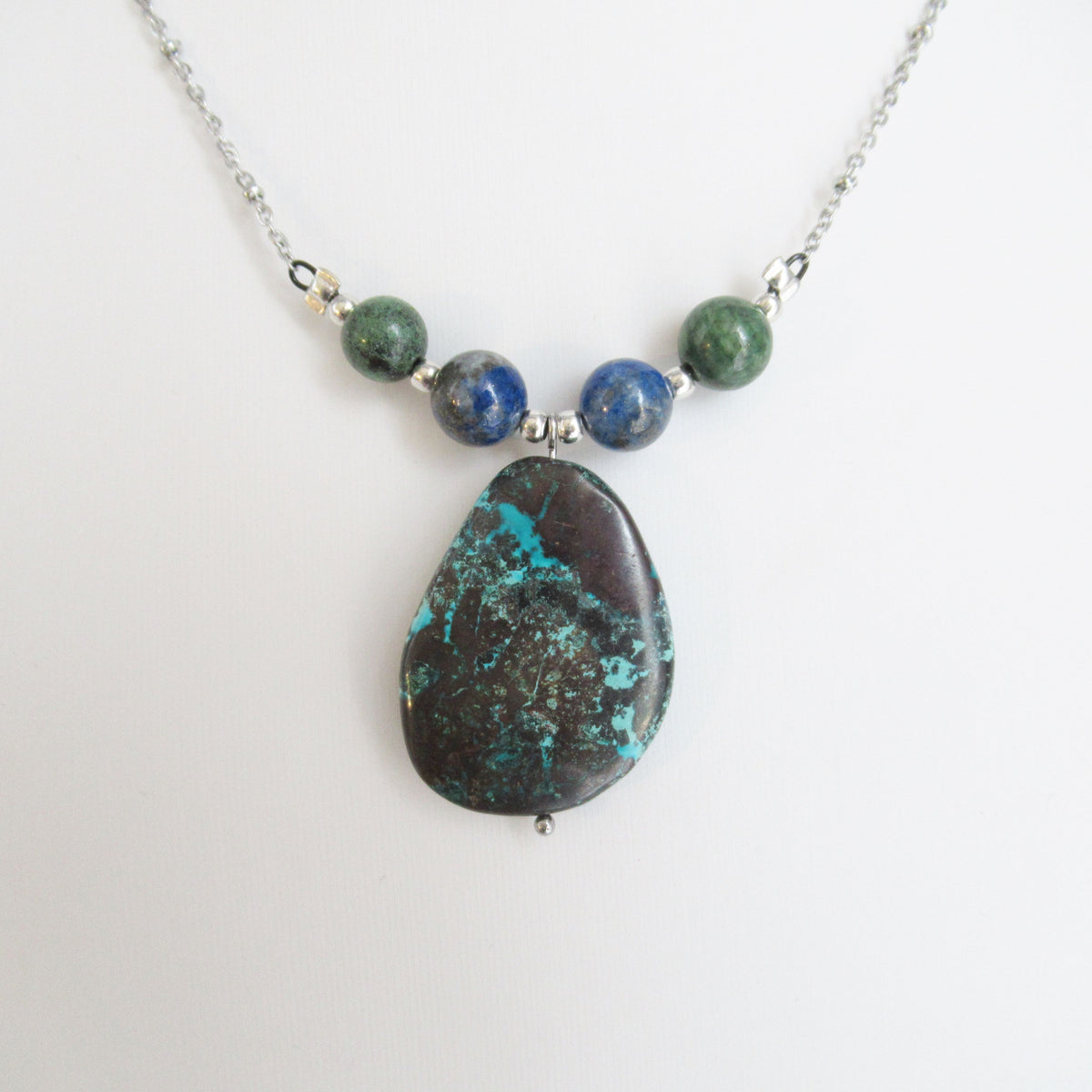 Collier en pierre naturelle - Azurite Malachite et Lapis Lazuli