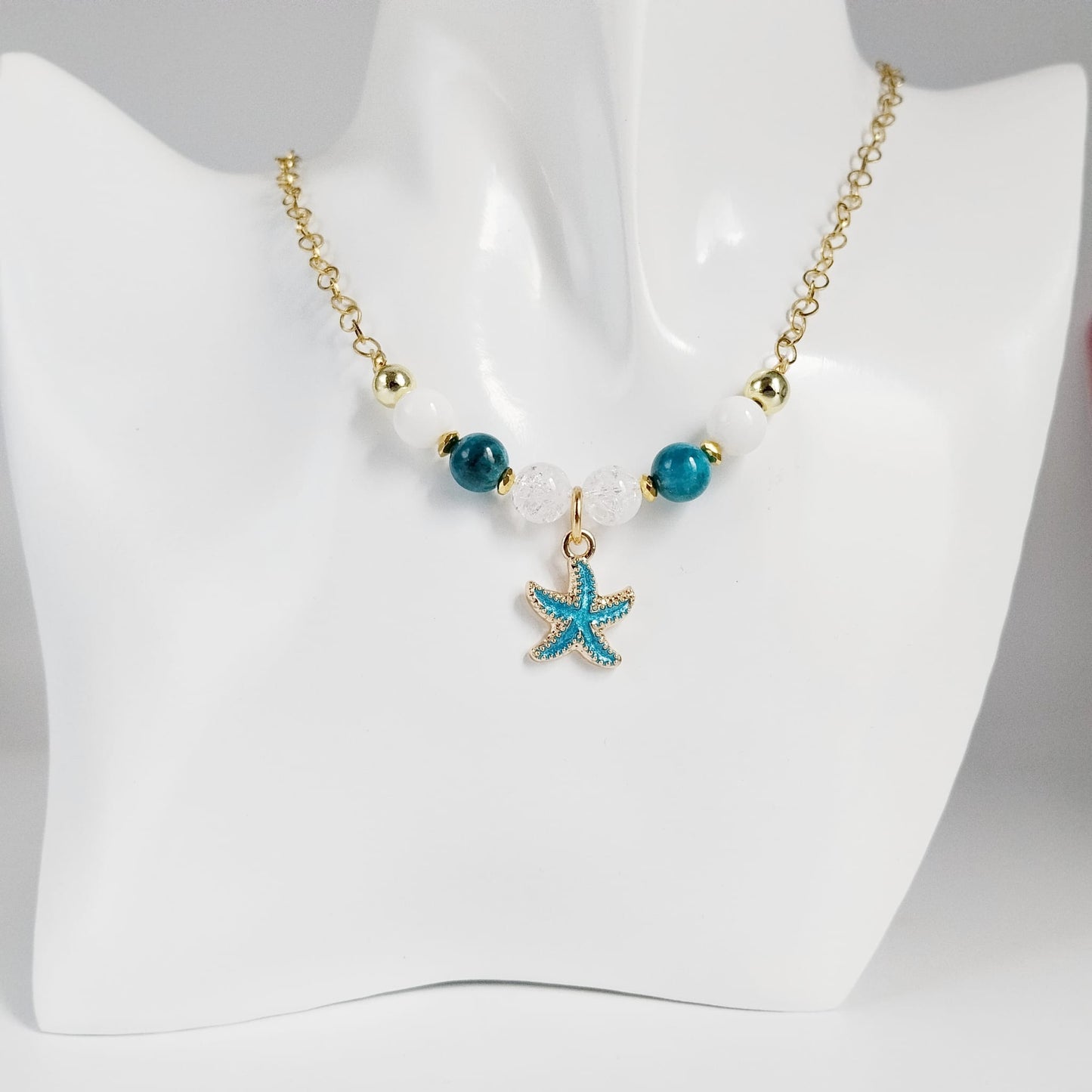 Collier en pierre naturelle - Apatite AAA - Nacre - Cristal de roche