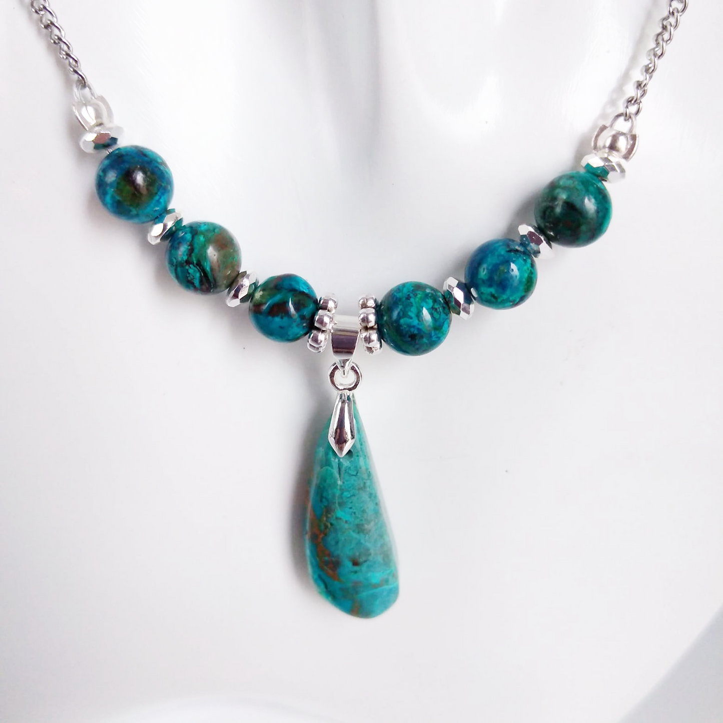 Colliers en pierres naturelles - Chrysocolle