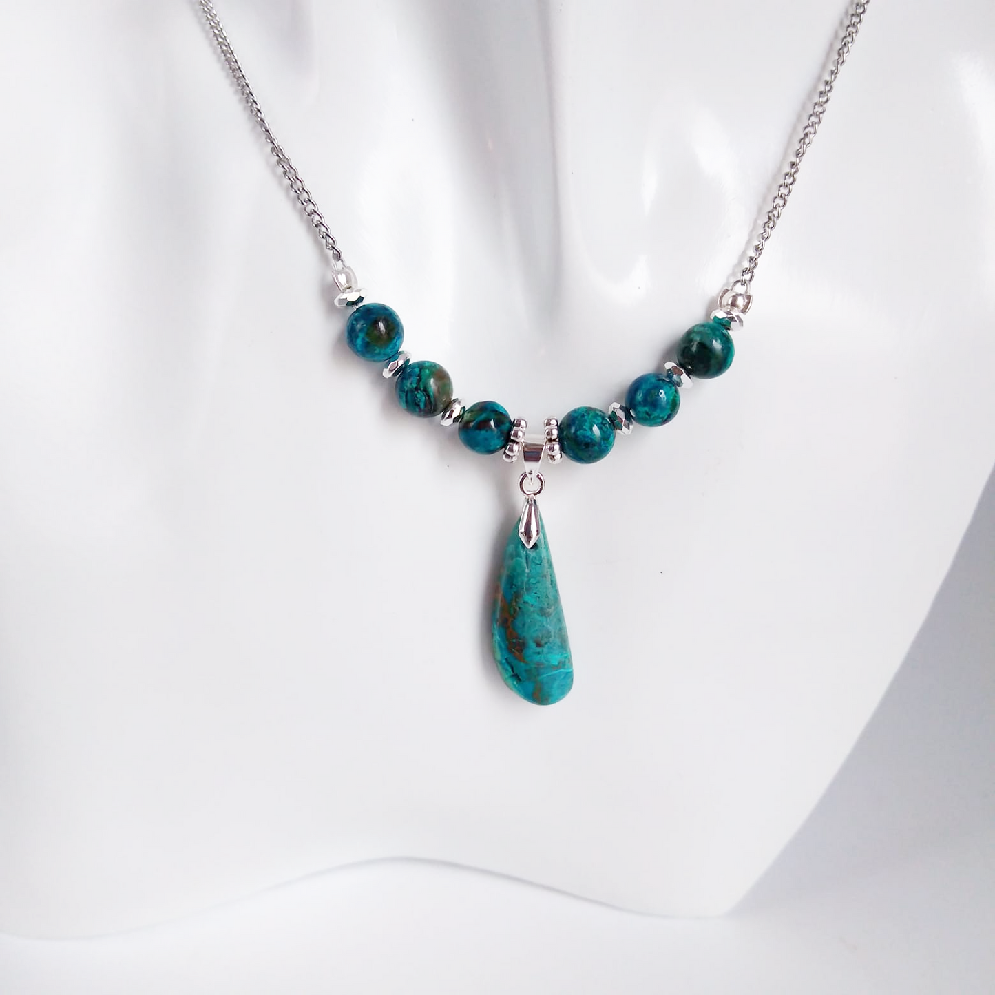 Colliers en pierres naturelles - Chrysocolle