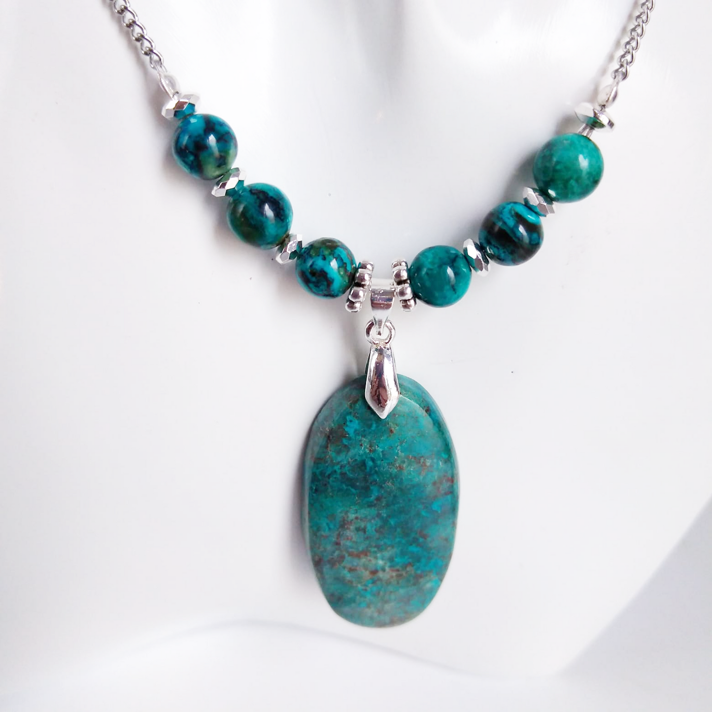 Colliers en pierres naturelles - Chrysocolle