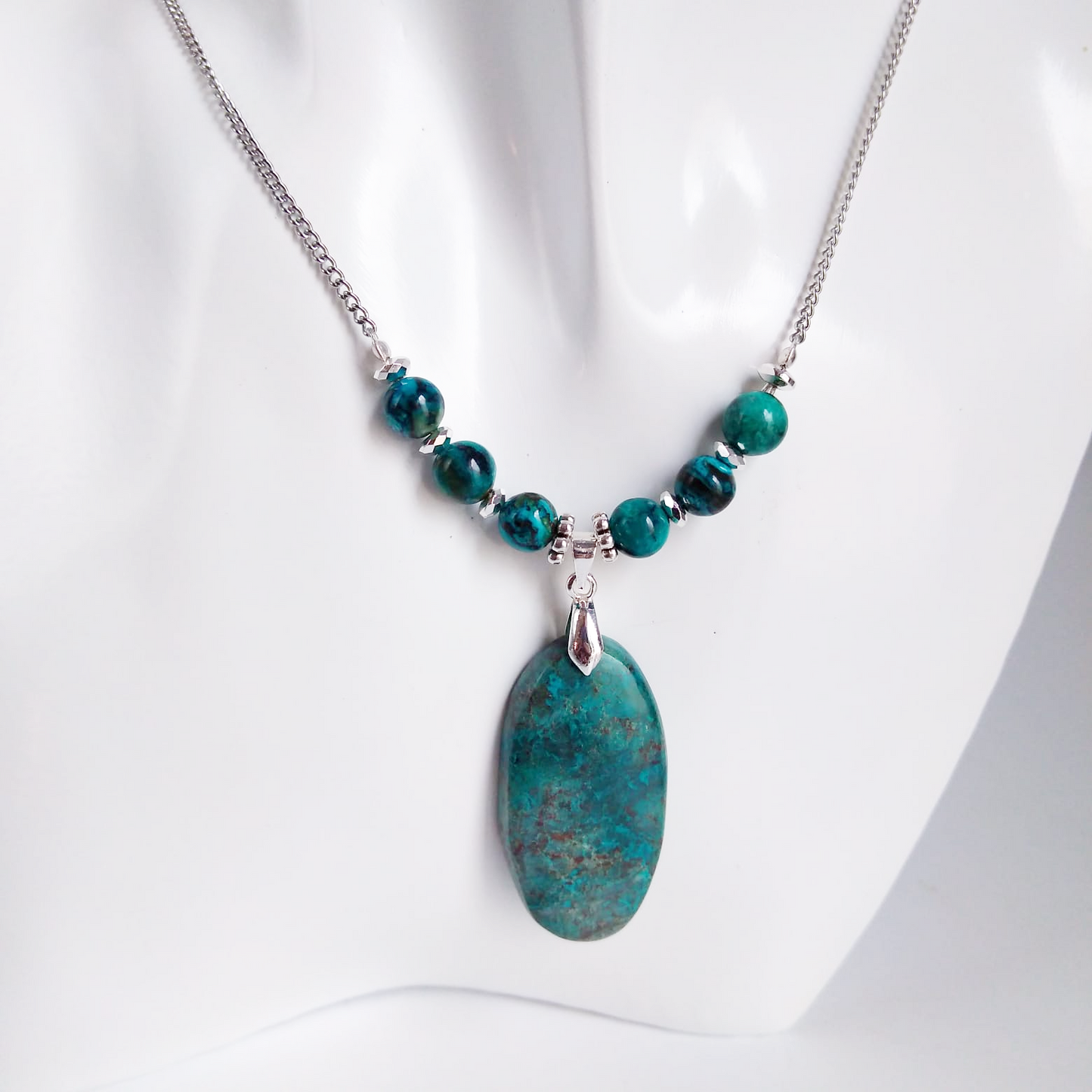 Colliers en pierres naturelles - Chrysocolle