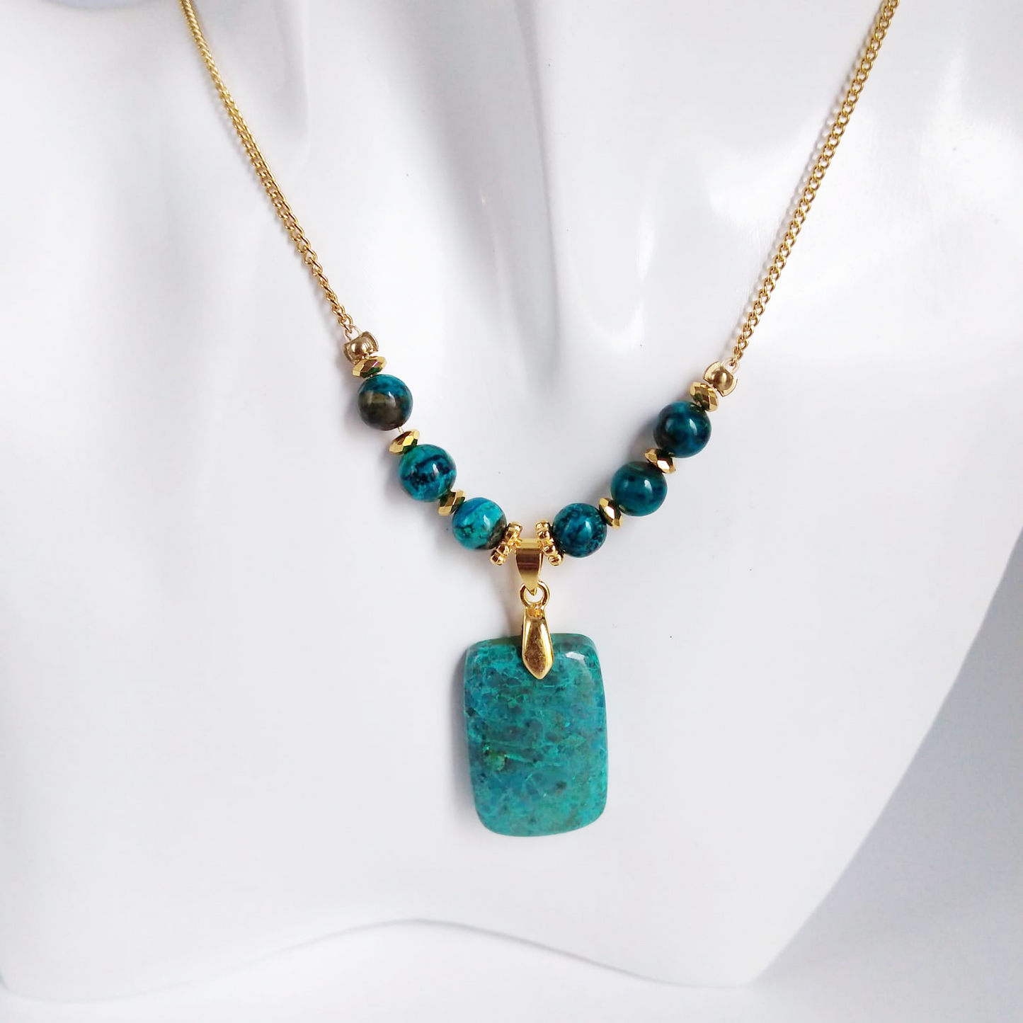 Colliers en pierres naturelles - Chrysocolle