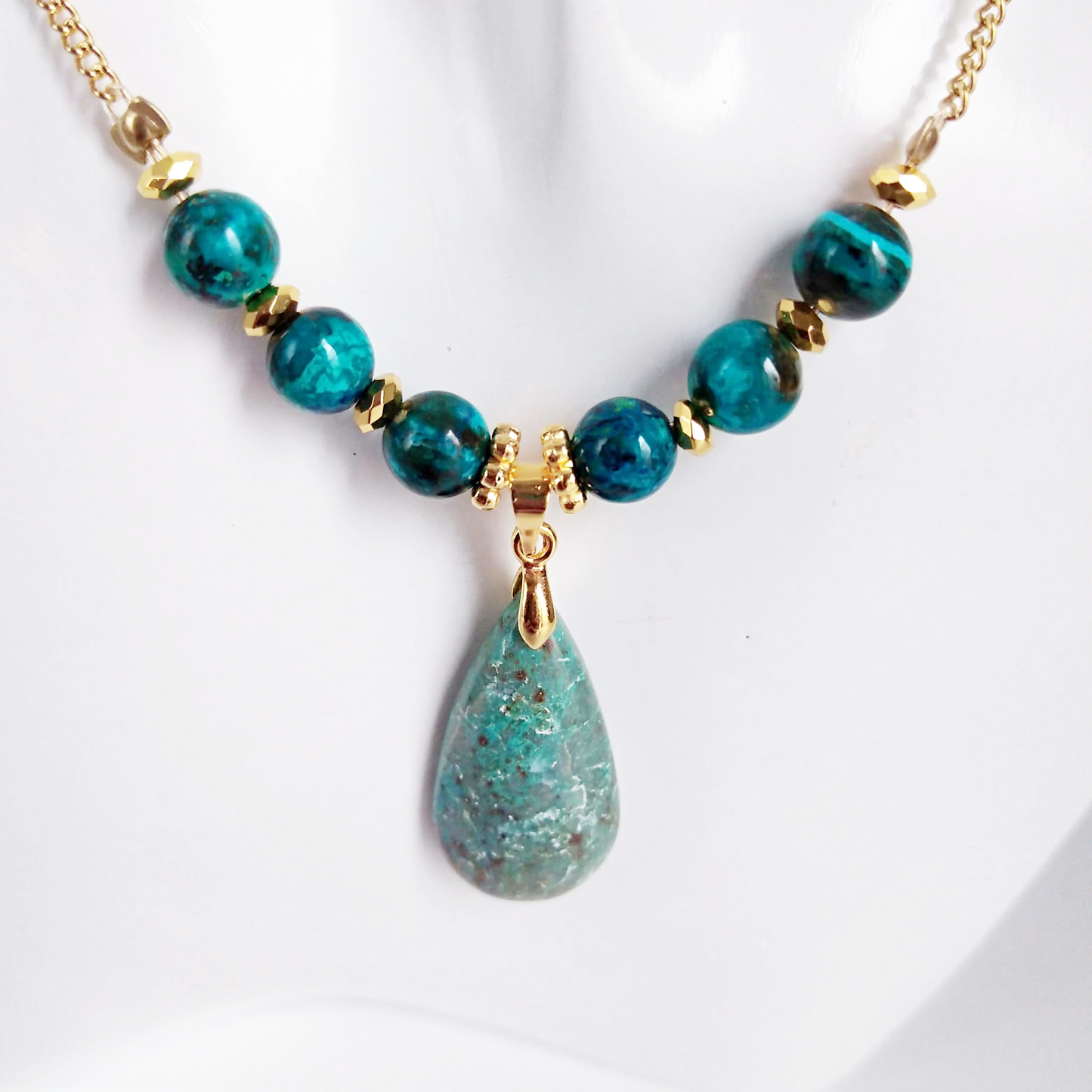 Colliers en pierres naturelles - Chrysocolle