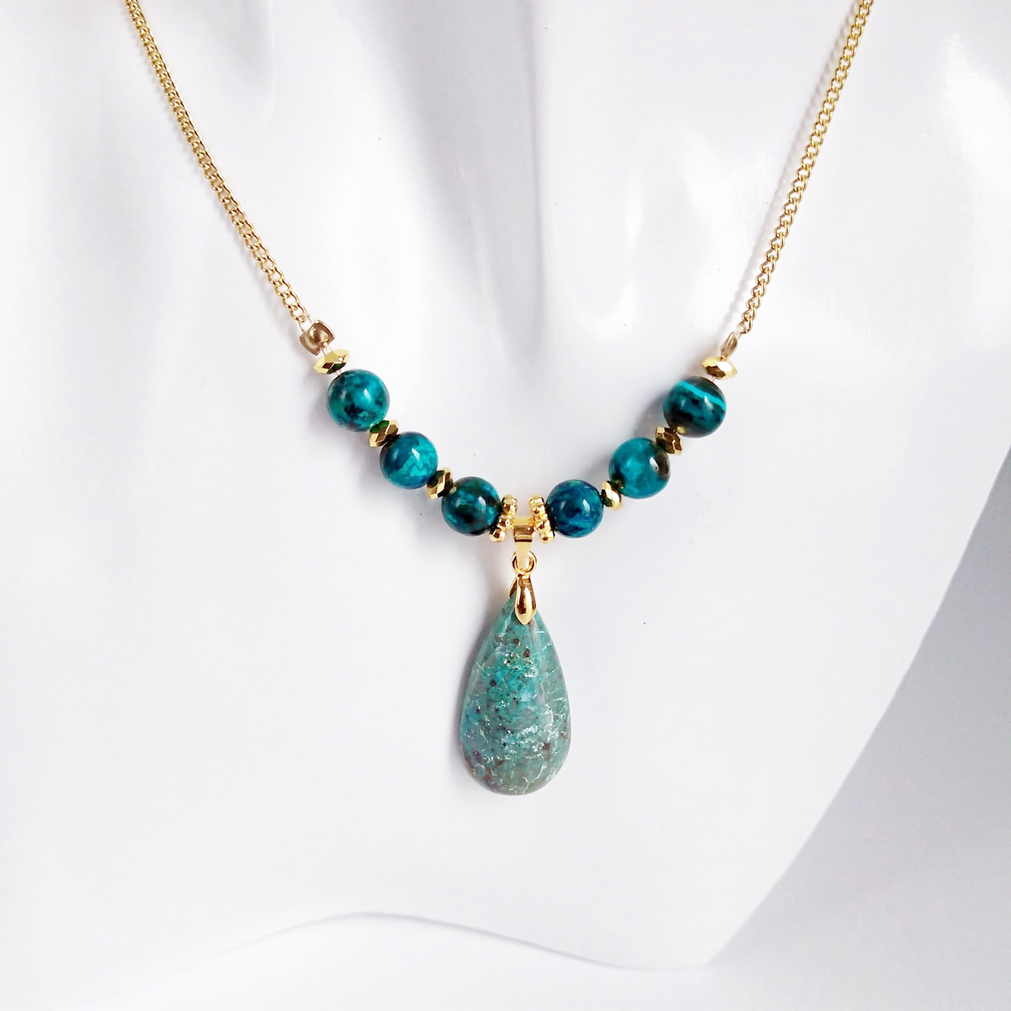Colliers en pierres naturelles - Chrysocolle