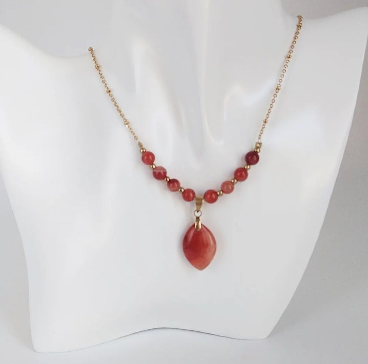 Collier en pierre naturelle - Cornaline - Harmonie et vitalité