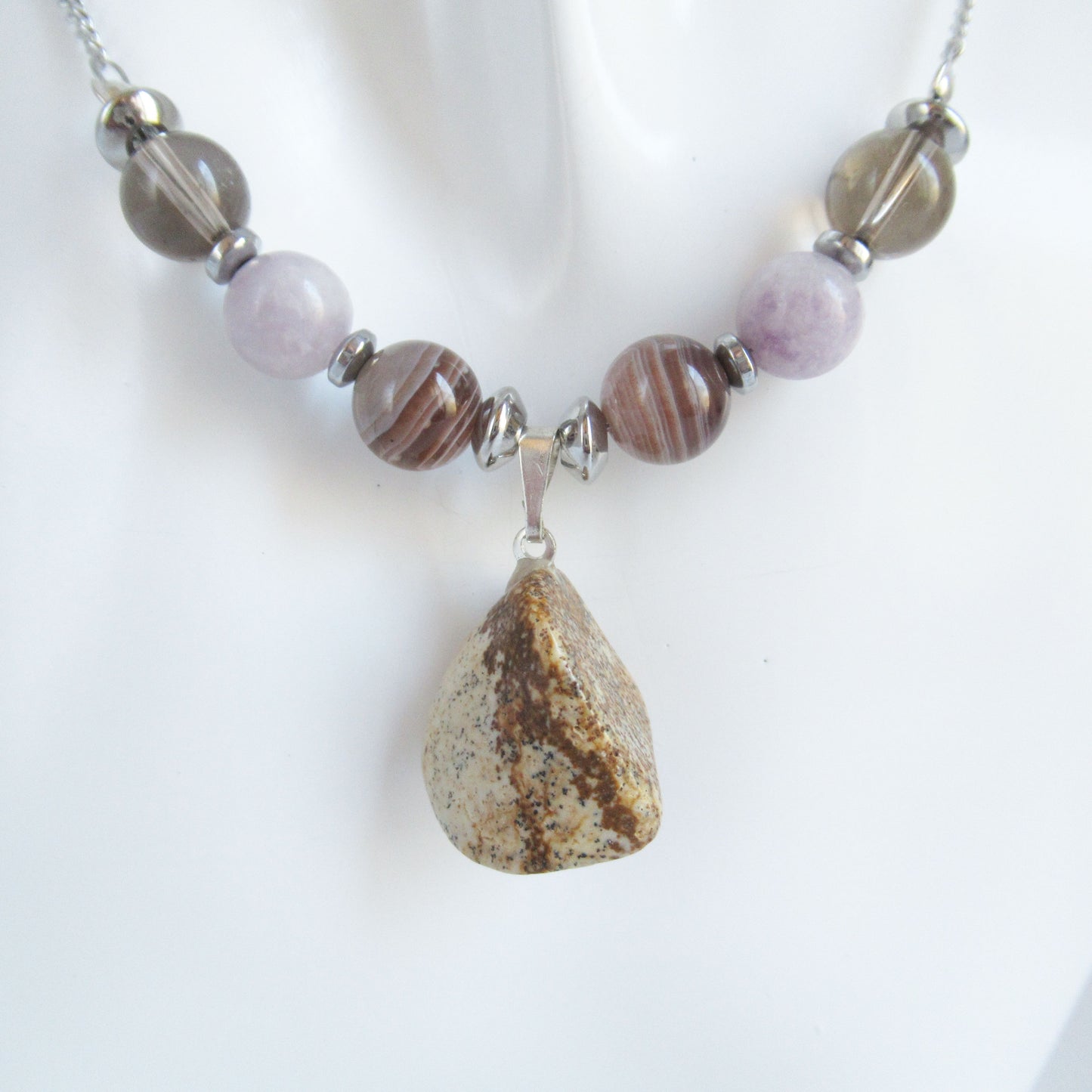 Collier anti-tabac Femme en pierres naturelles