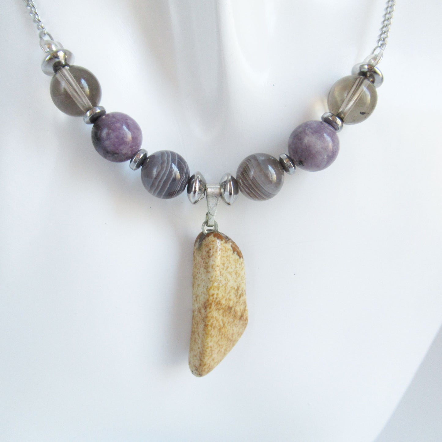 Collier anti-tabac Femme en pierres naturelles