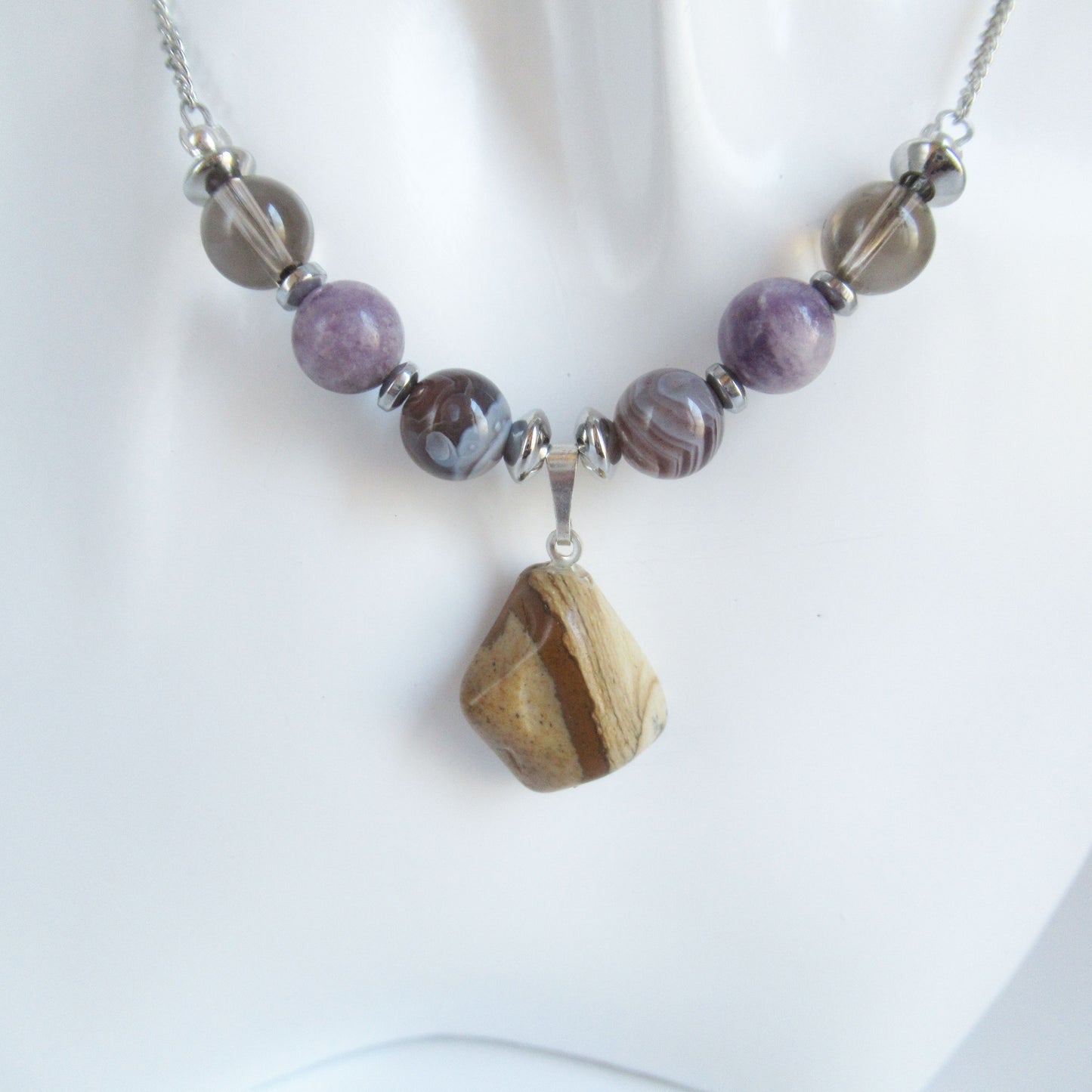 Collier anti-tabac Femme en pierres naturelles