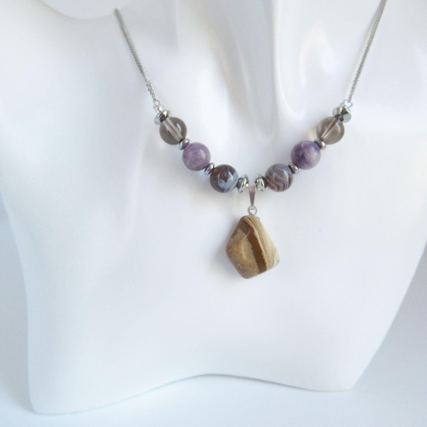 Collier en pierre naturelle - anti-tabac Femme