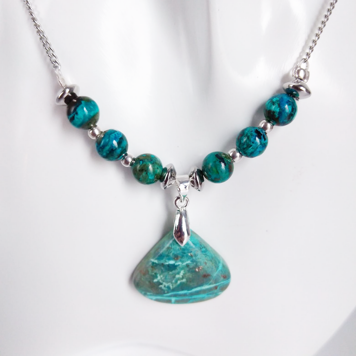 Colliers en pierres naturelles - Chrysocolle