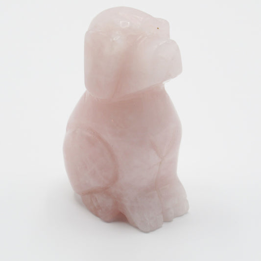 Figurine - Chien - Quartz rose 60 mm