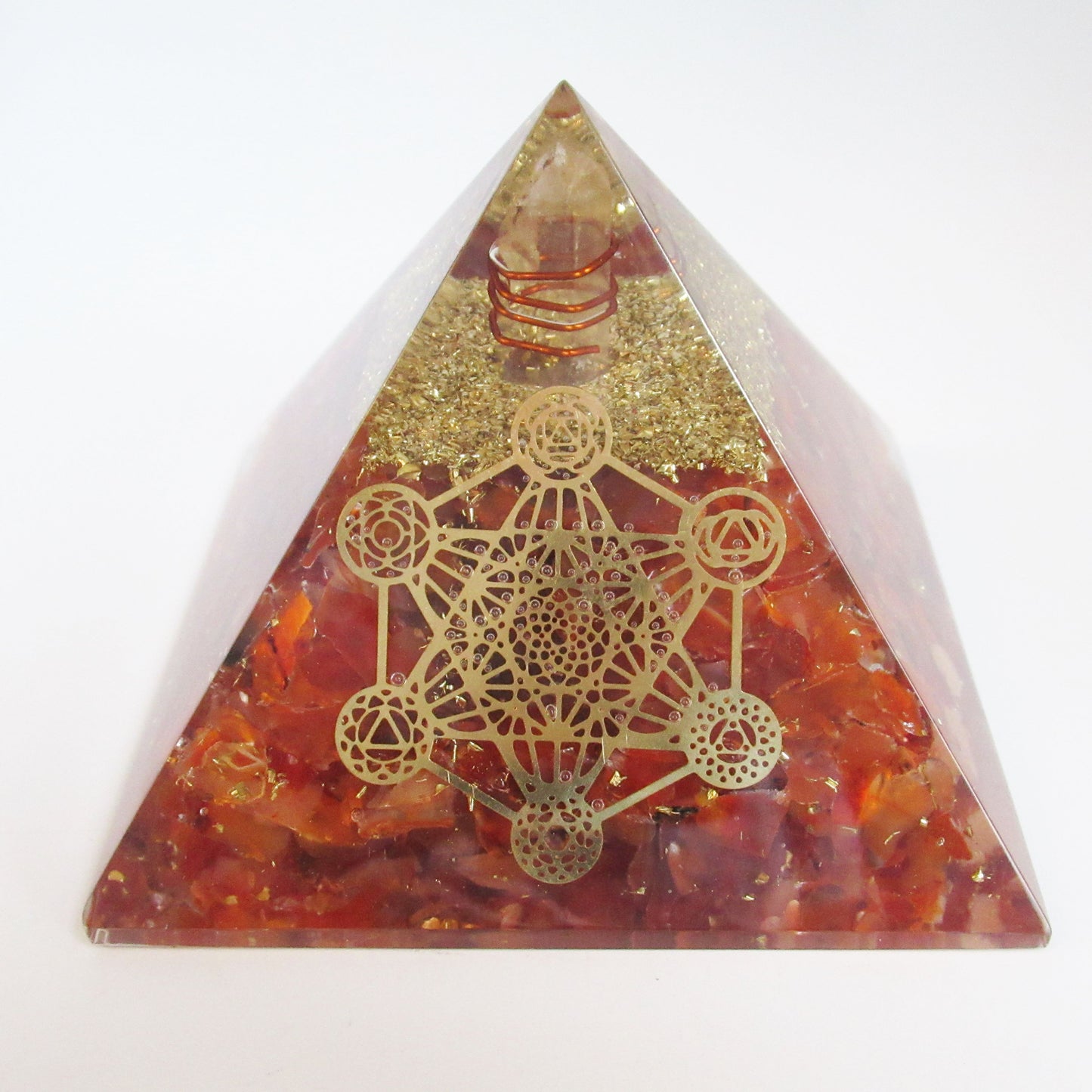 Orgonite Pyramide 75x75mm en pierres naturelles