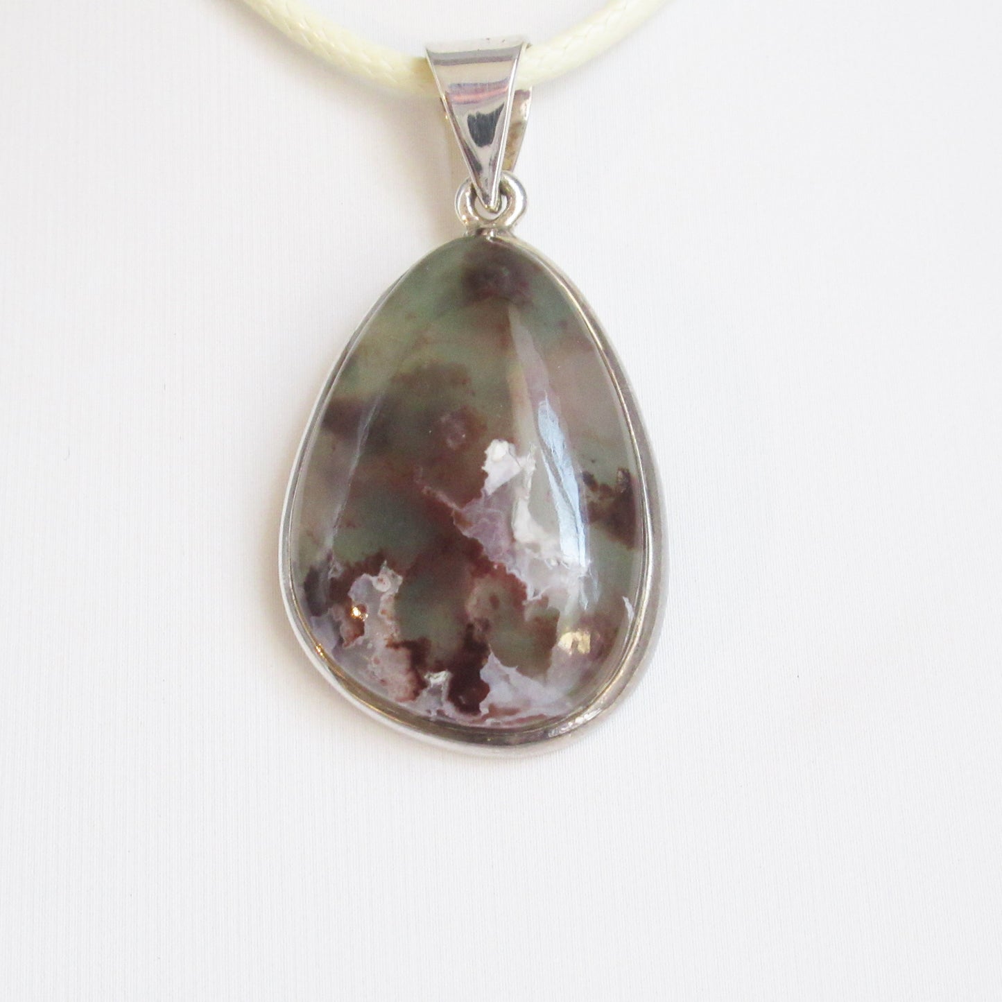 Pendentif en pierre naturelle - Aquaprase - Argent 925