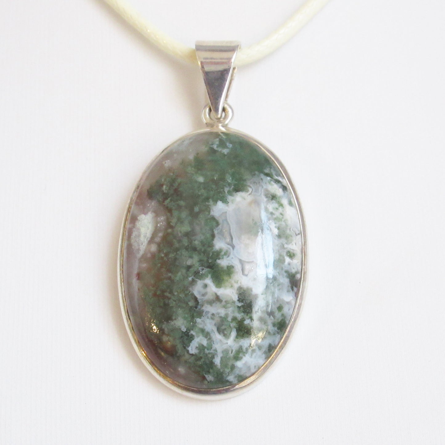 Pendentif en pierre naturelle - Aquaprase - Argent 925