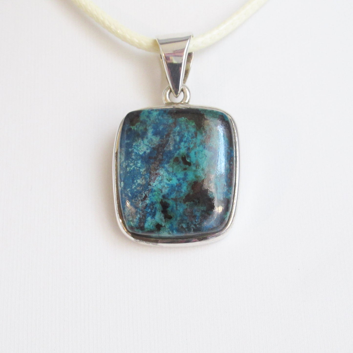 Pendentif en pierre naturelle - Shattukite - Argent 925