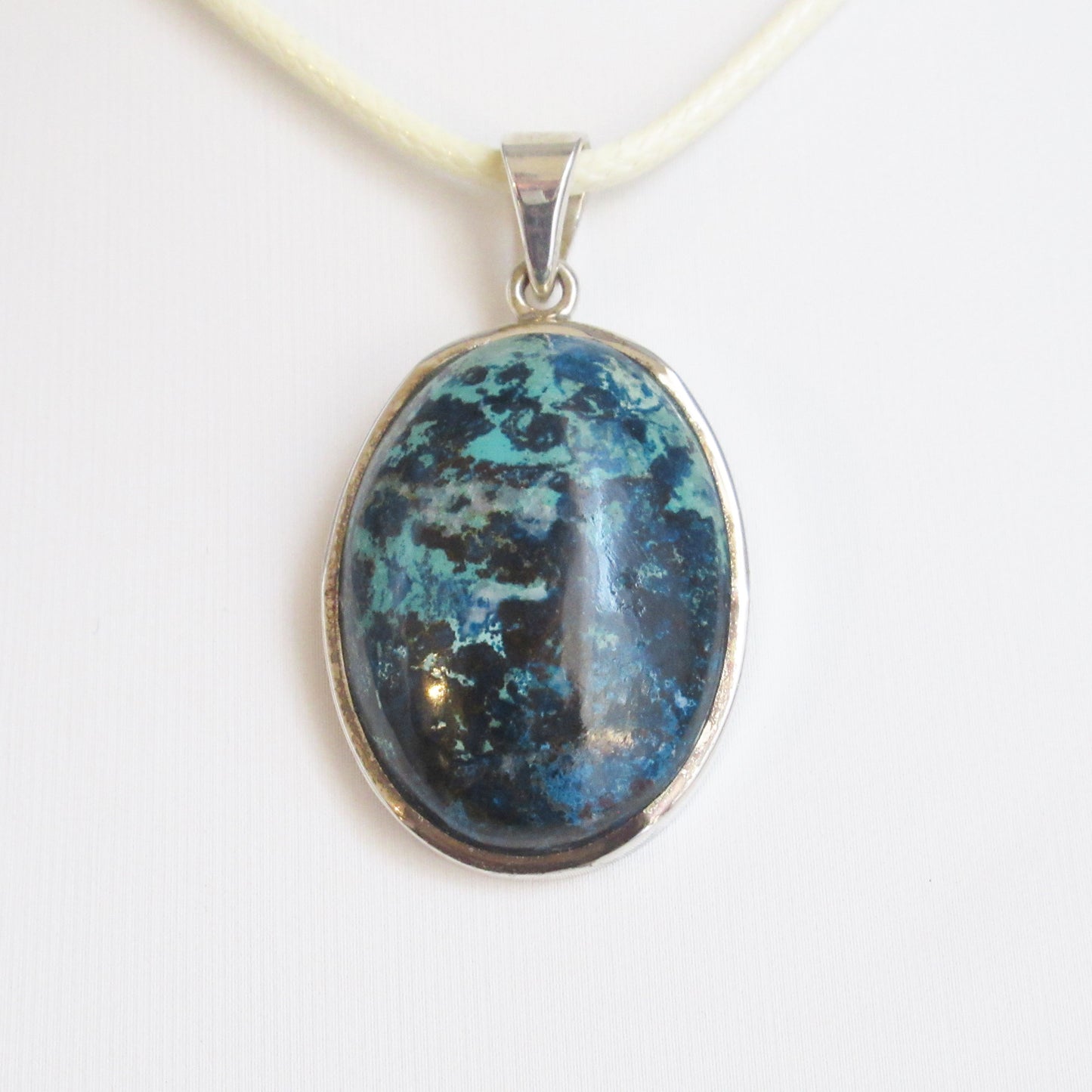 Pendentif en pierre naturelle - Shattukite - Argent 925