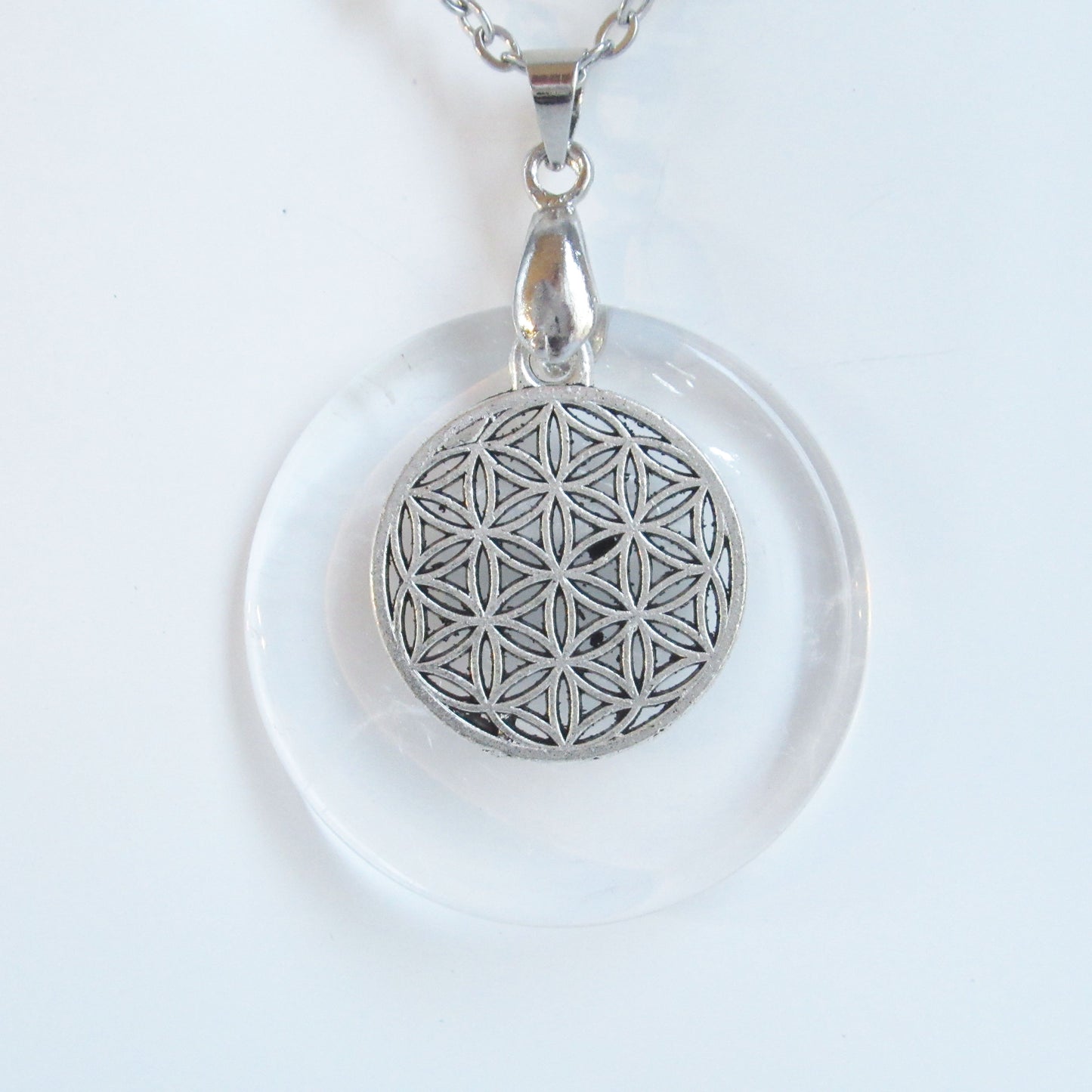 Pendentif Rond Femme/Homme en pierres naturelles - 30 mm