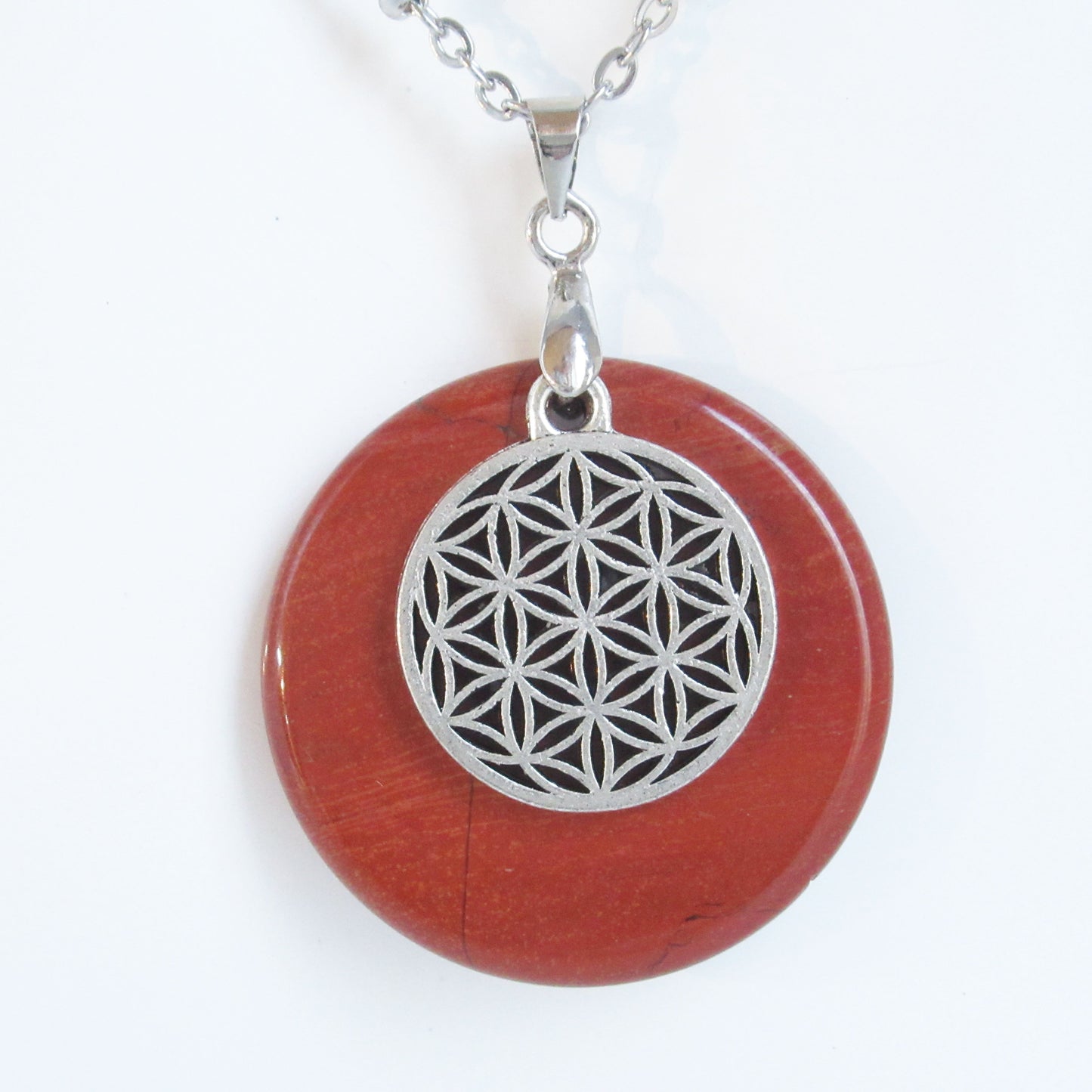 Pendentif Rond Femme/Homme en pierres naturelles - 30 mm