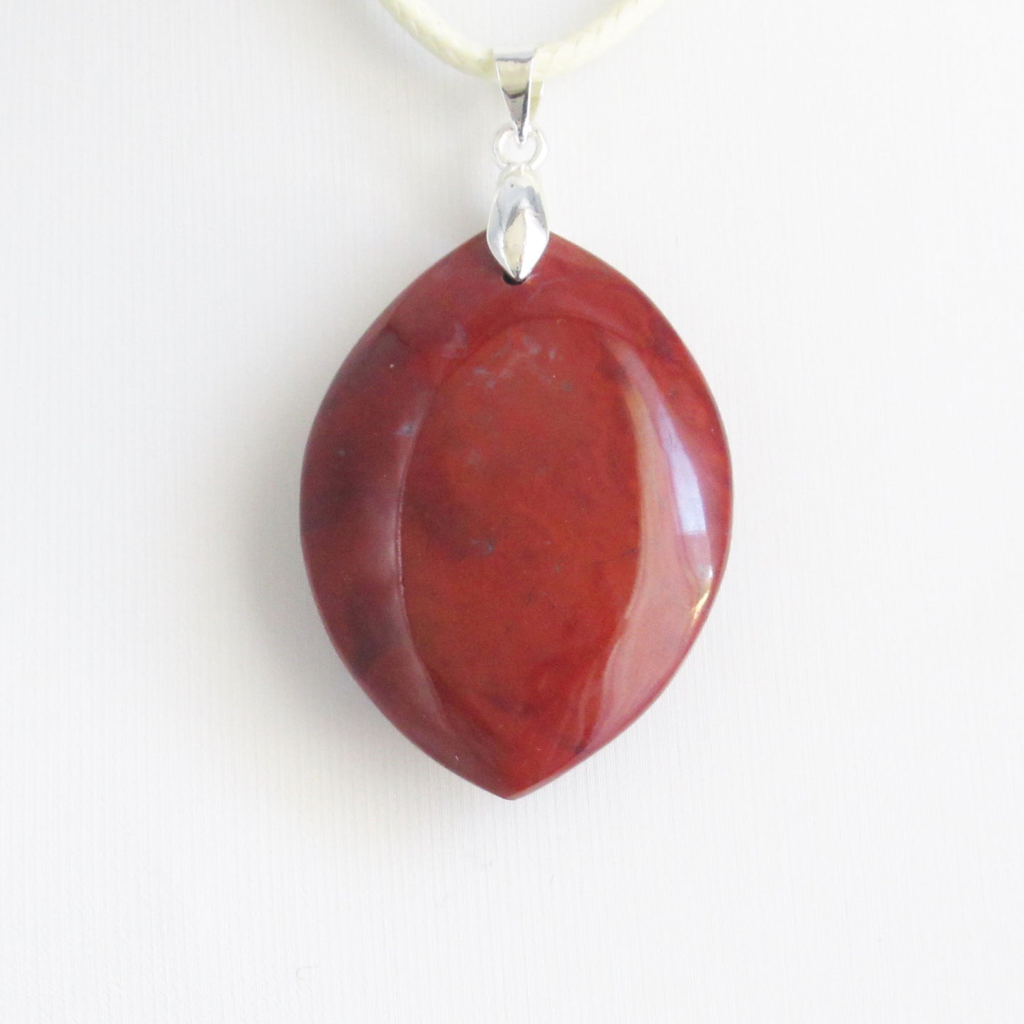 Pendentif en pierre naturelle - Jaspe Rouge - Marquise