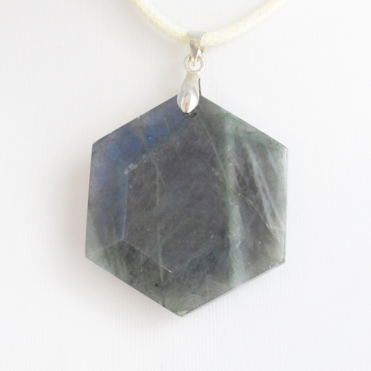 Pendentif en pierre naturelle - Labradorite - Sceau de Salomon