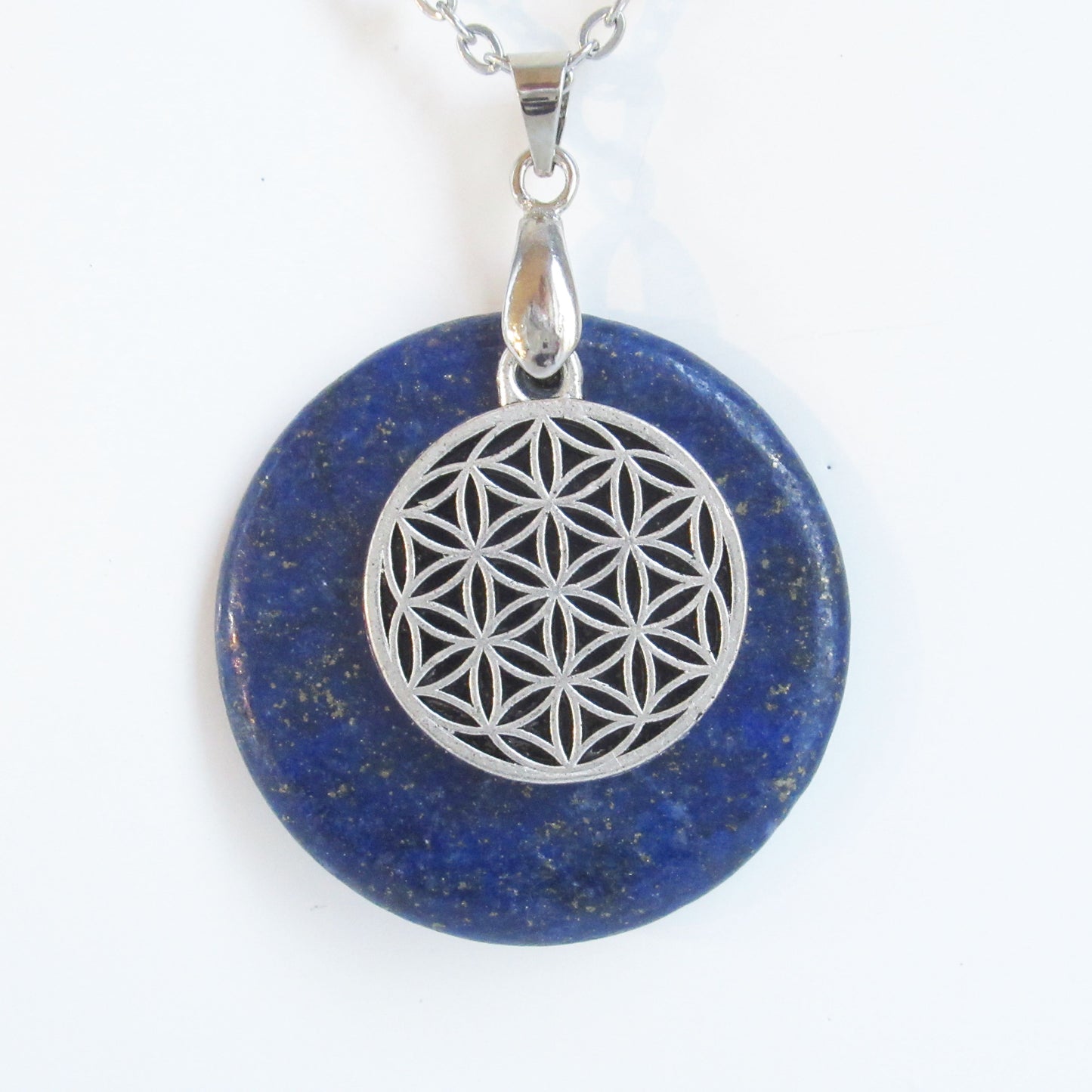 Pendentif Rond Femme/Homme en pierres naturelles - 30 mm