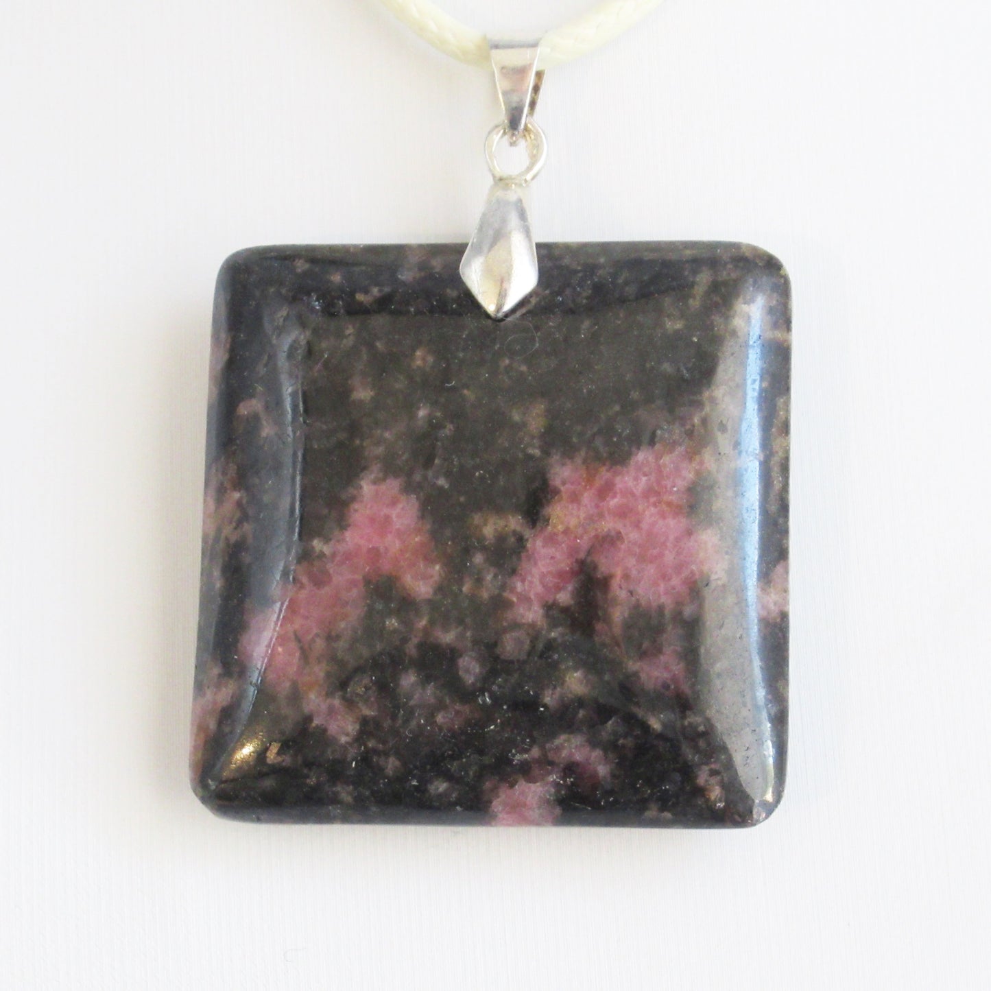 Pendentif en pierre naturelle - Rhodonite