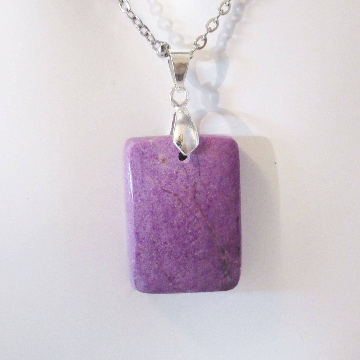 Pendentif en pierre naturelle - Stichtite