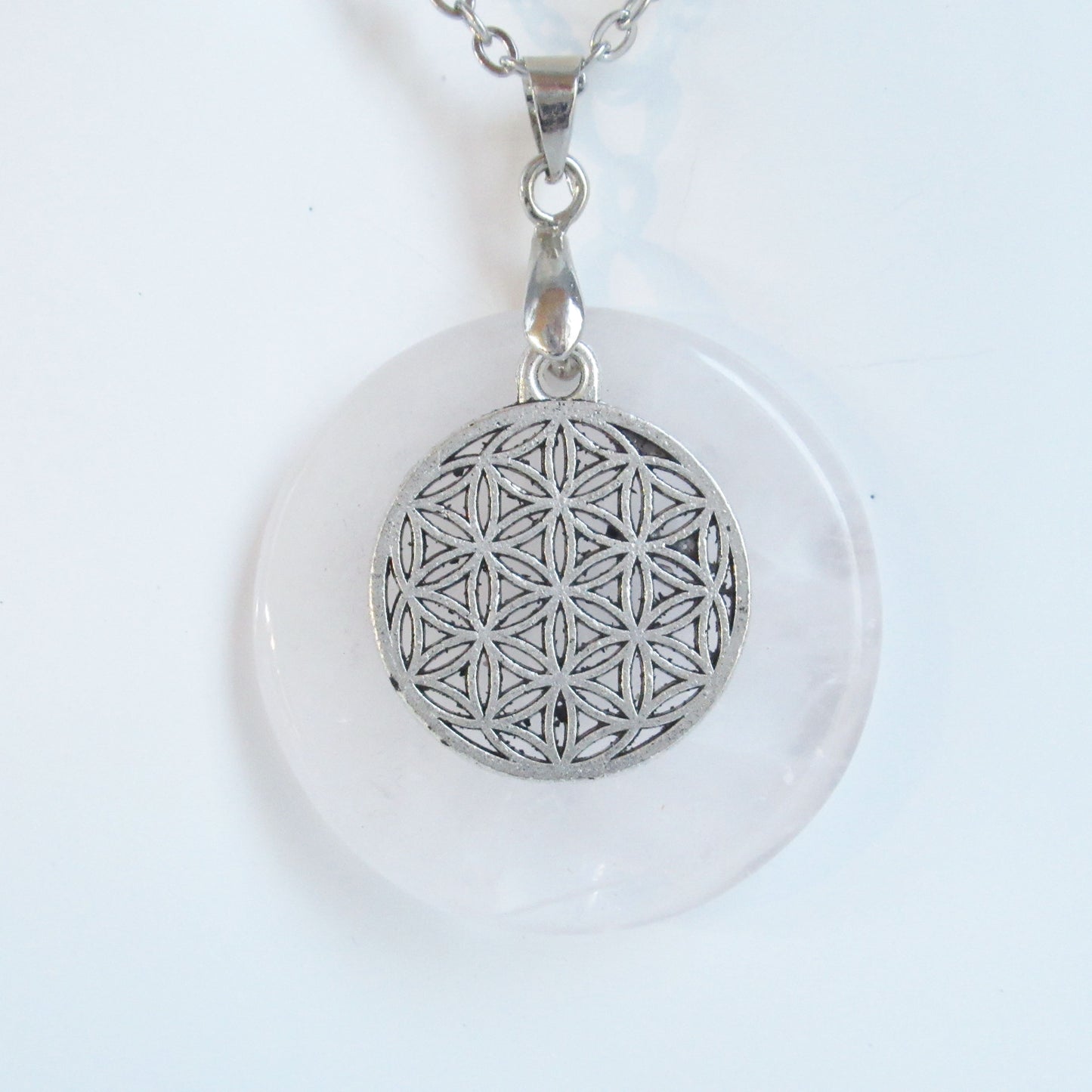 Pendentif Rond Femme/Homme en pierres naturelles - 30 mm