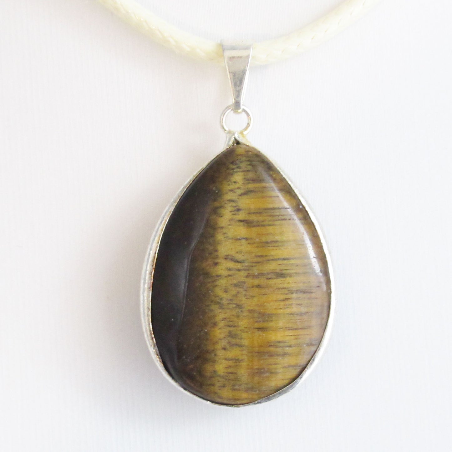 Pendentif en pierre naturelle - Oeil de Tigre - Goutte