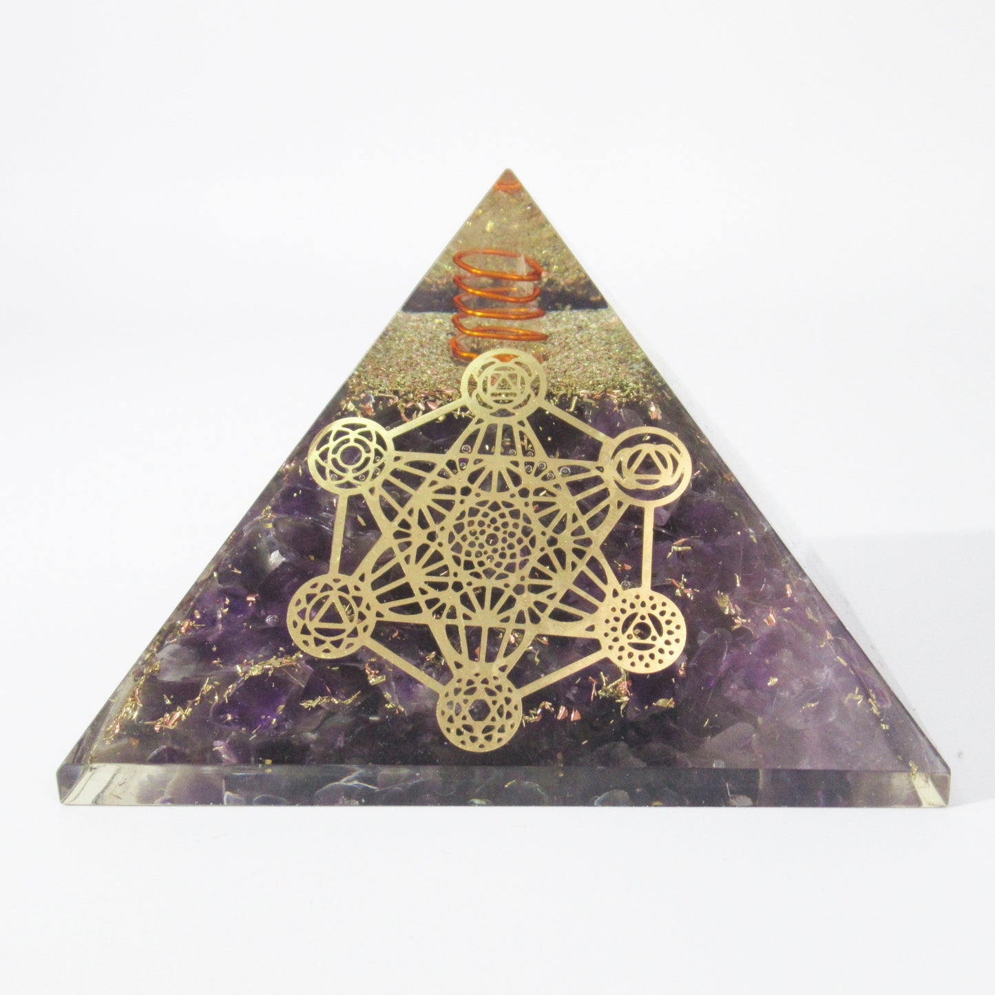 Orgonite Pyramide 75x75mm en pierres naturelles
