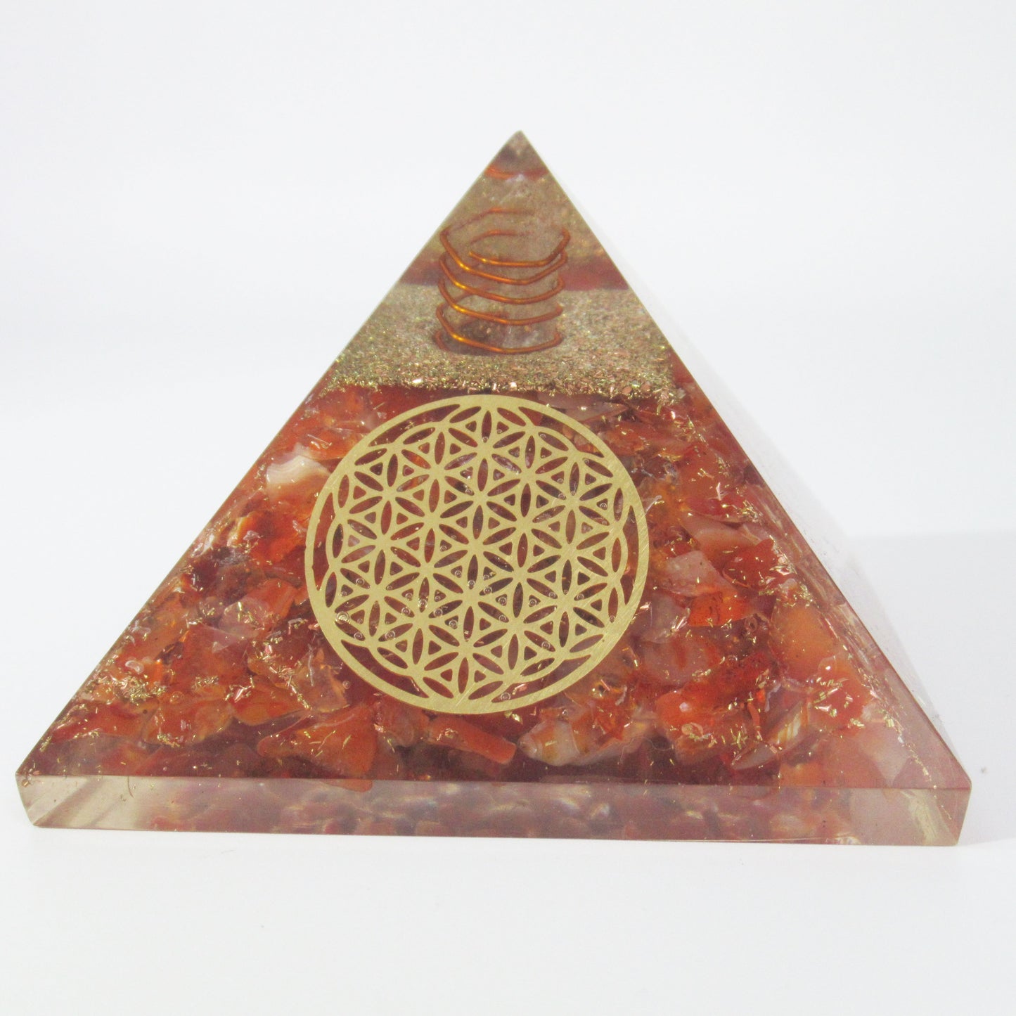 Orgonite Pyramide 75x75mm en pierres naturelles
