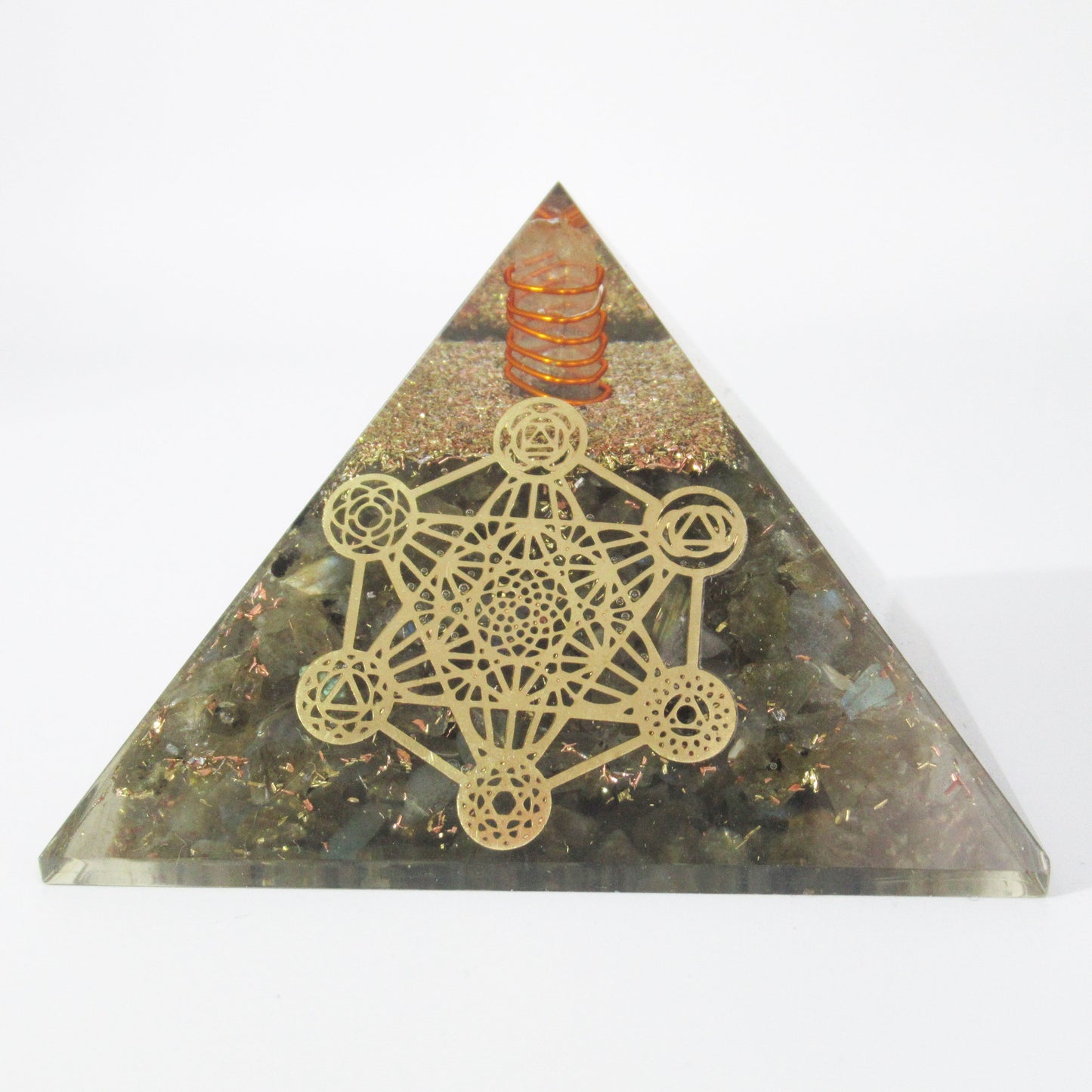 Orgonite Pyramide 75x75mm en pierres naturelles