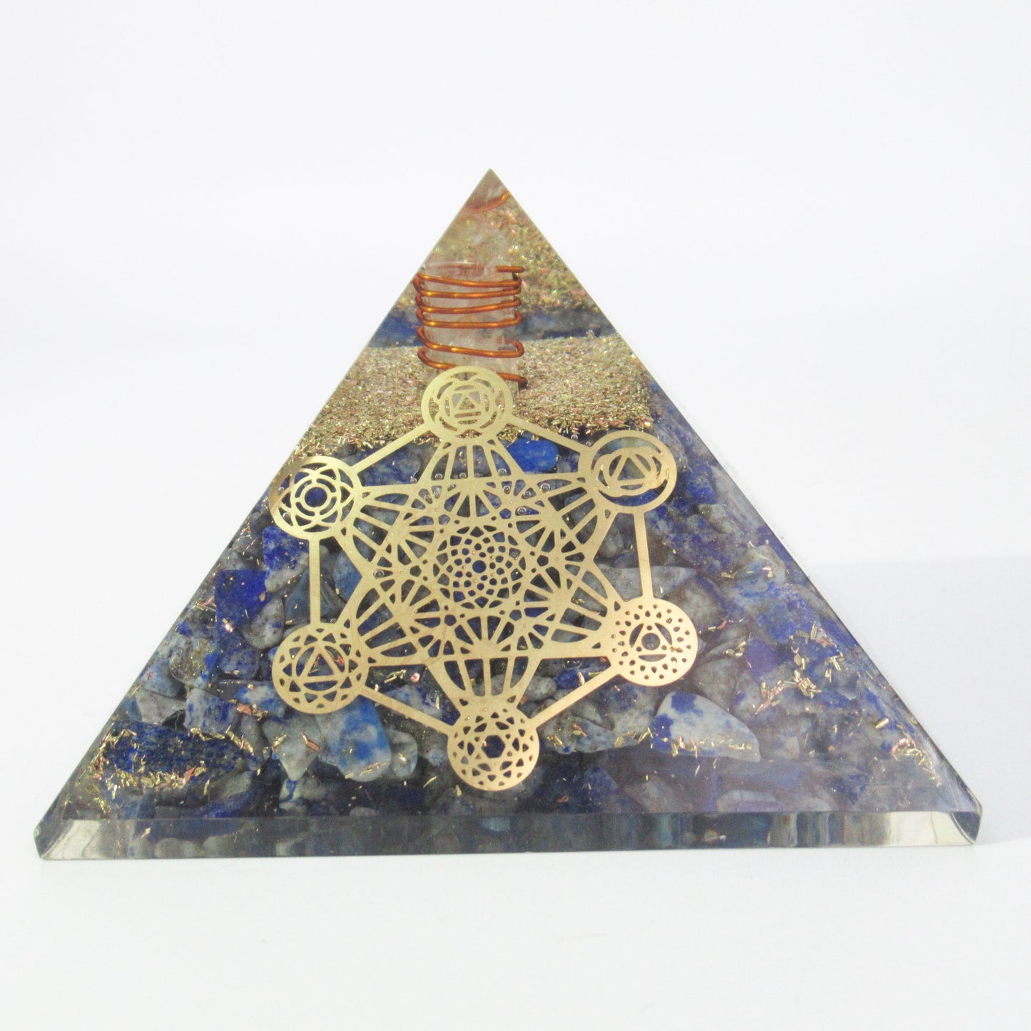 Orgonite Pyramide 75x75mm en pierres naturelles
